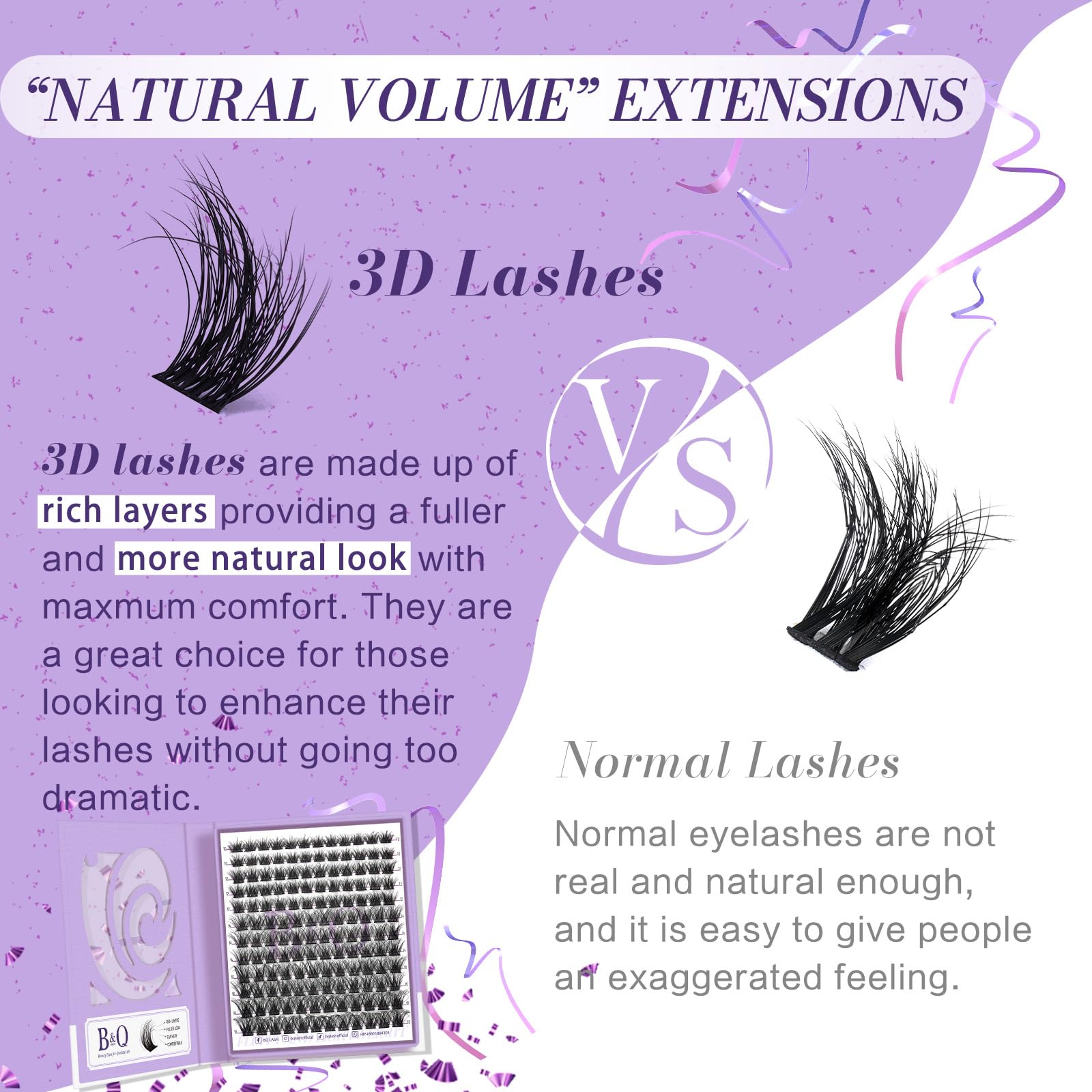 Foto 4 pulgar | Eyelash Clusters B&qaugen, 144 Unidades, Efecto 3d, 10-18 Mm, Aspecto Natural - Venta Internacional.