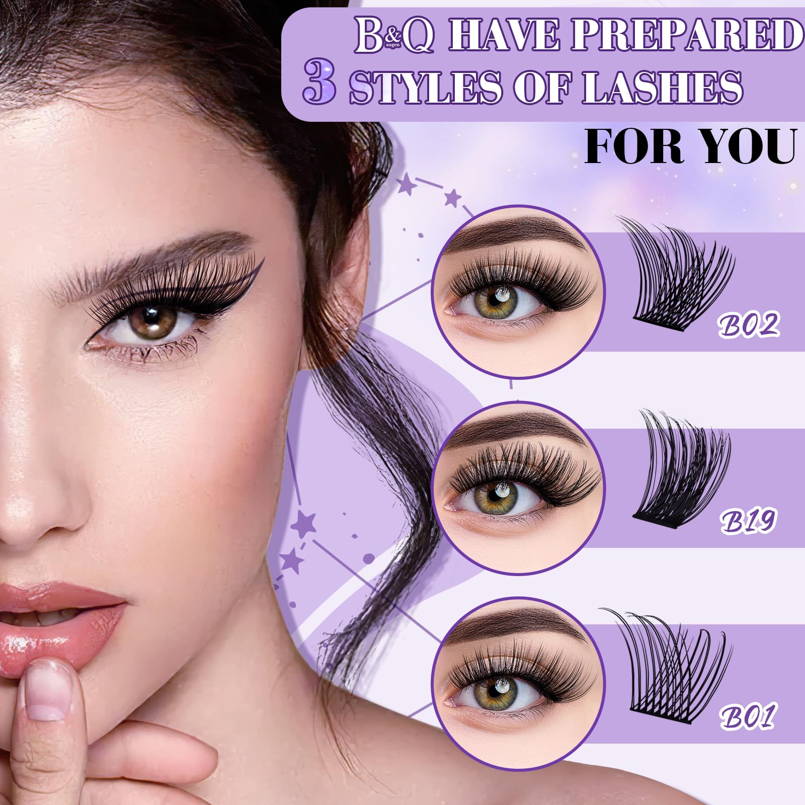 Foto 5 pulgar | Kit De Extensión De Pestañas B&qaugen Lash Clusters, 156 Unidades Con Herramientas - Venta Internacional.