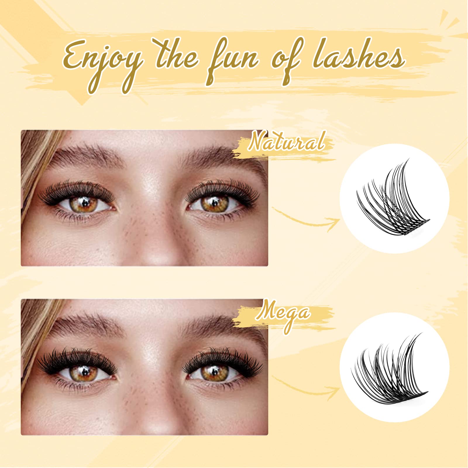 Foto 7 | Kit De Extensiones De Pestañas Quewel Lash Clusters, 144 Unidades Con Pegamento - Venta Internacional.