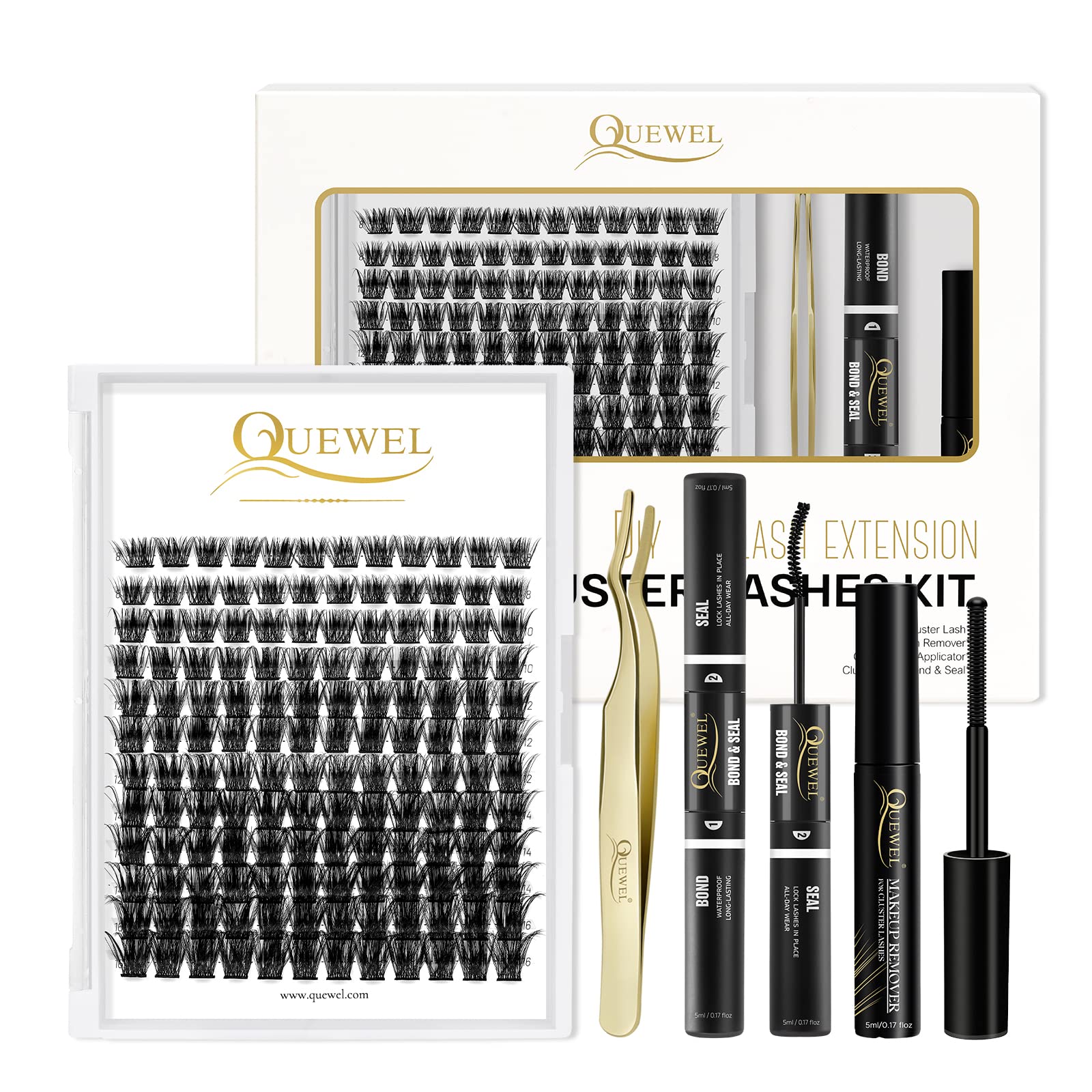 Foto 2 pulgar | Kit De Extensiones De Pestañas Quewel Lash Clusters, 144 Piezas Con Herramienta - Venta Internacional.