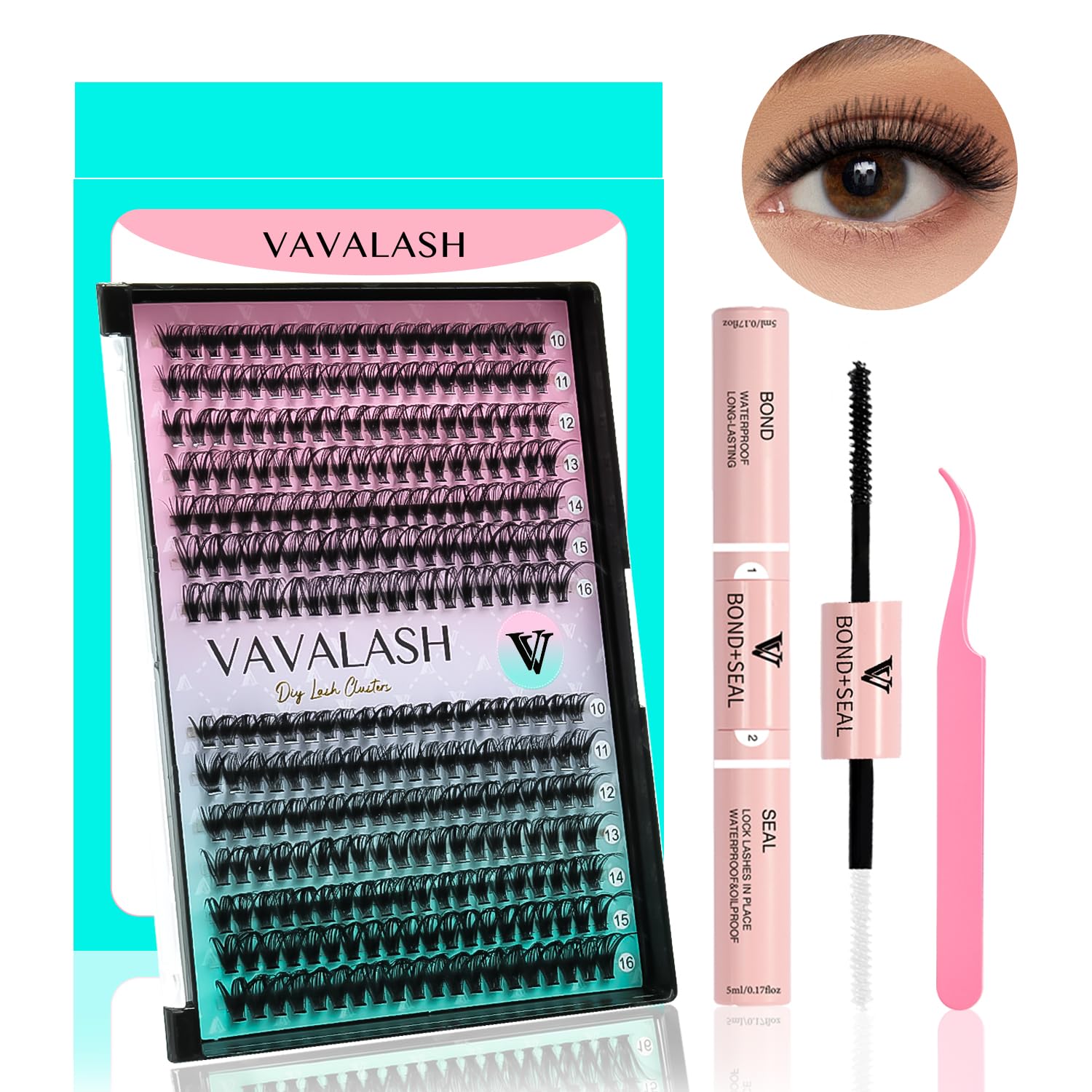 Kit De Extensiones De Pestañas Vavalash Diy Individual Cluster 280 Lashes - Venta Internacional.