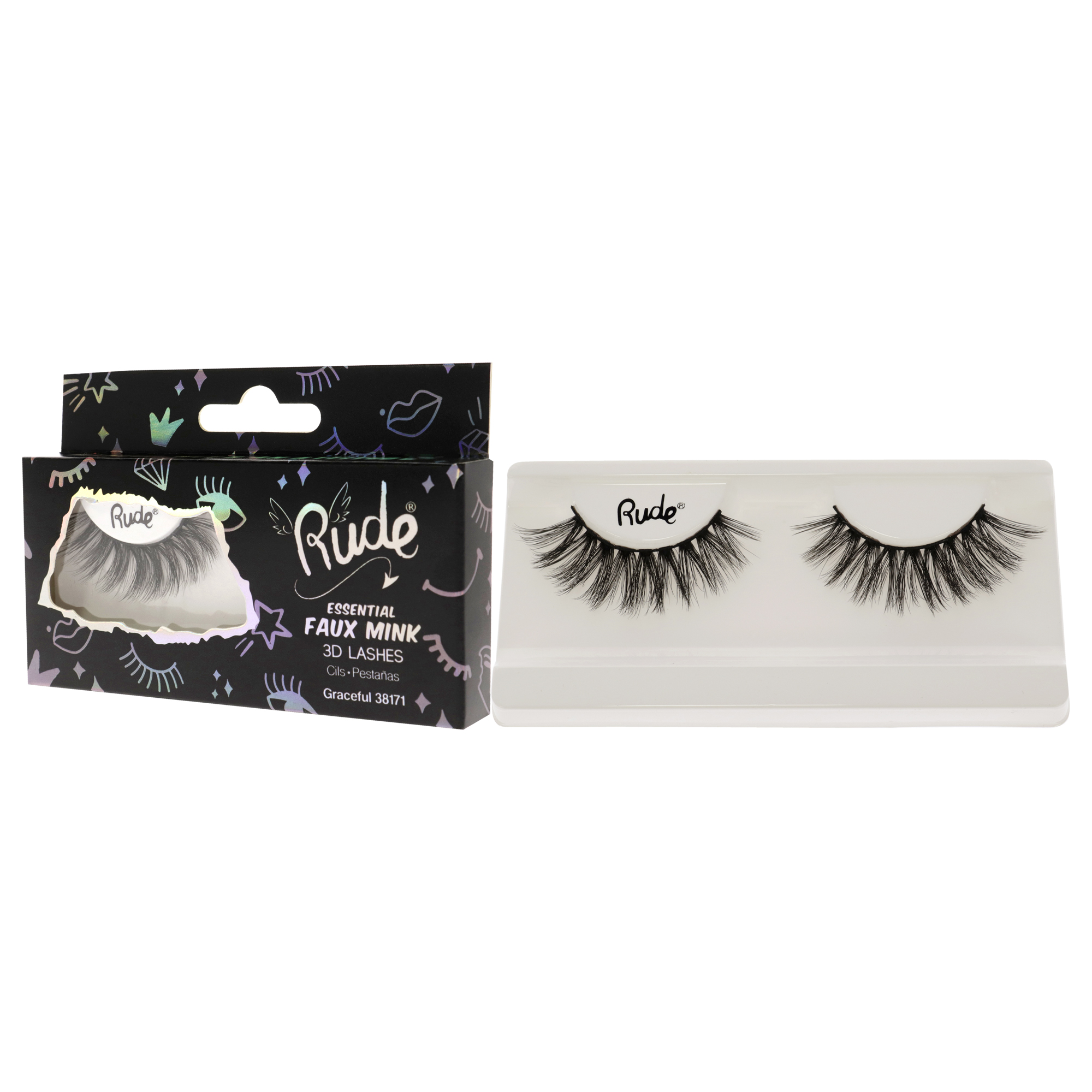 Foto 5 pulgar | Pestañas 3d De Visón Sintético Rude Cosmetics Essential Graceful, 1 Unidad - Venta Internacional.