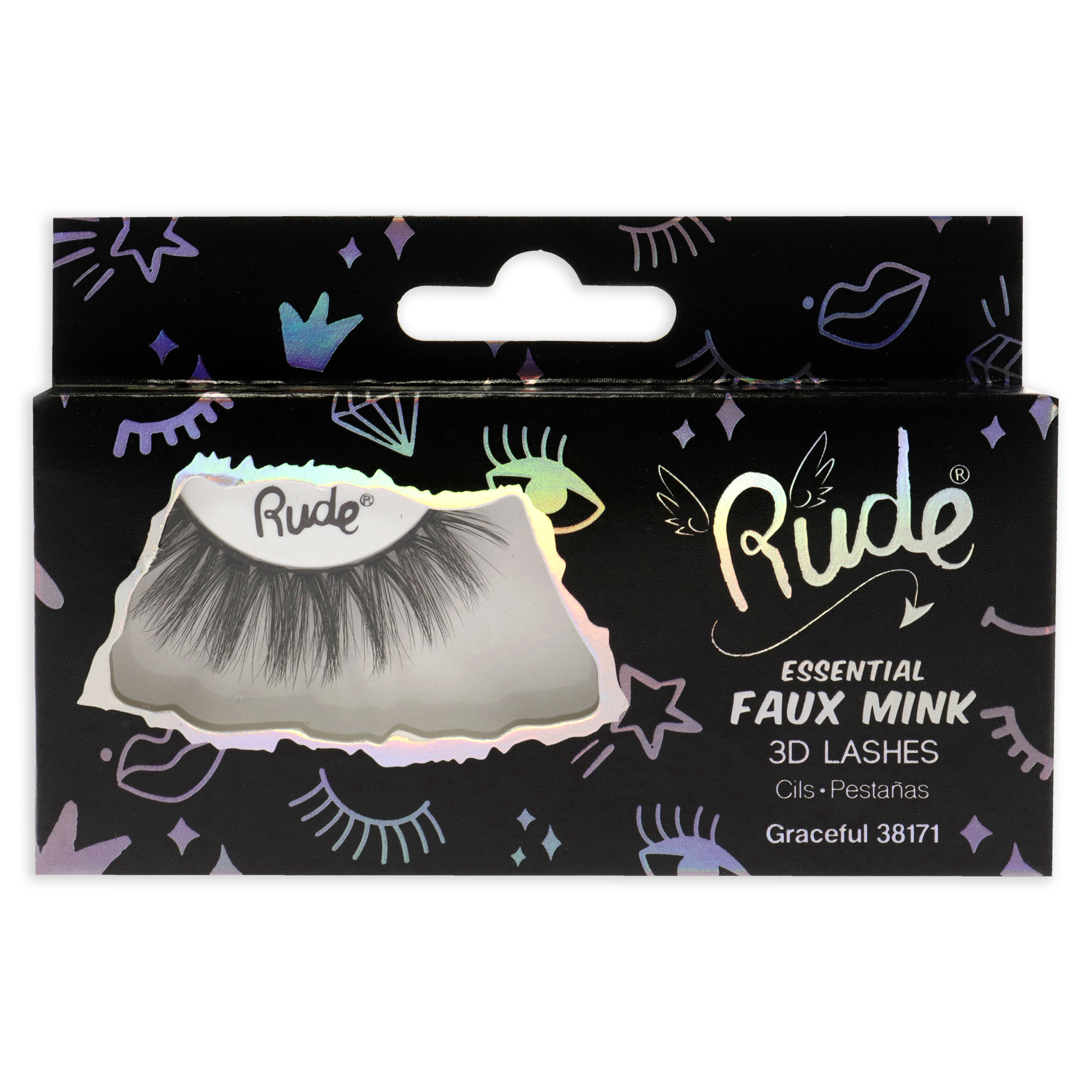 Foto 5 | Pestañas 3d De Visón Sintético Rude Cosmetics Essential Graceful, 1 Unidad - Venta Internacional.