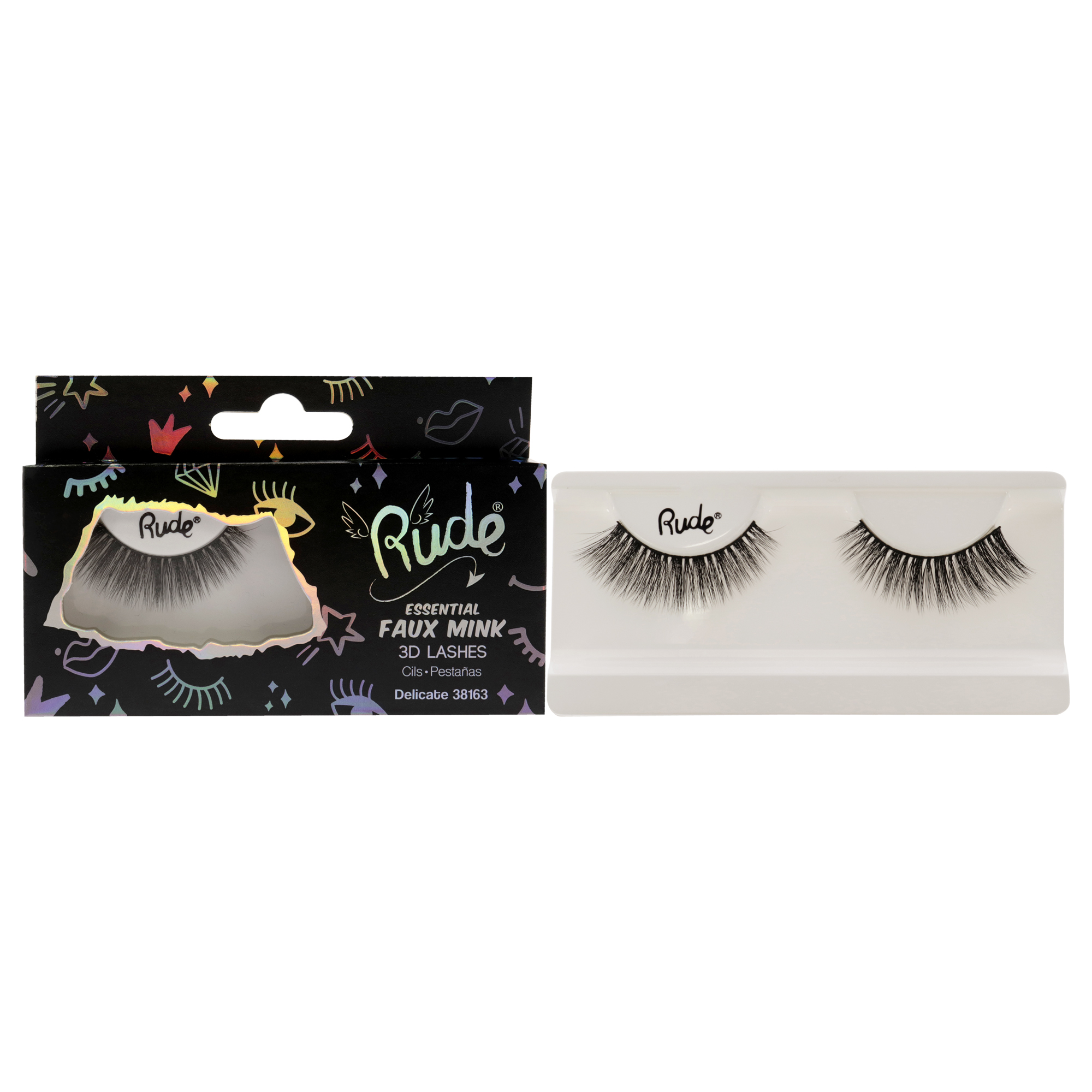 Pestañas 3d De Visón Sintético Rude Cosmetics Essential Delicate, 1 Unidad - Venta Internacional.