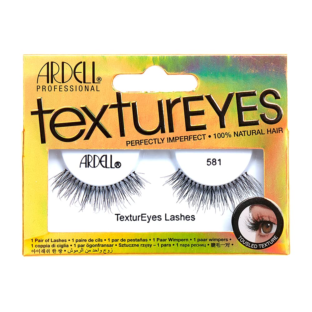 Pestañas Postizas Ardell Textureyes 581 100% Cabello Humano, 1 Par - Venta Internacional.