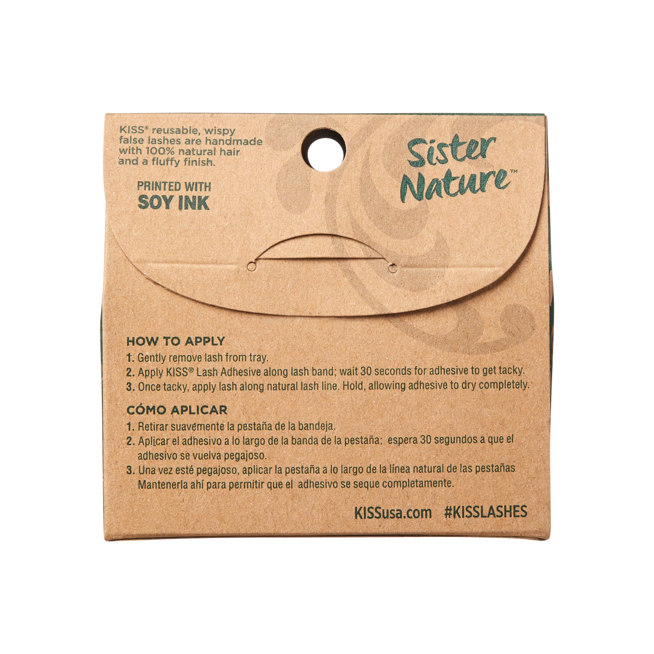 Foto 3 pulgar | Pestañas Postizas Kiss Sister Nature 'dawn' De 12 Mm, 100% Naturales  - Venta Internacional.