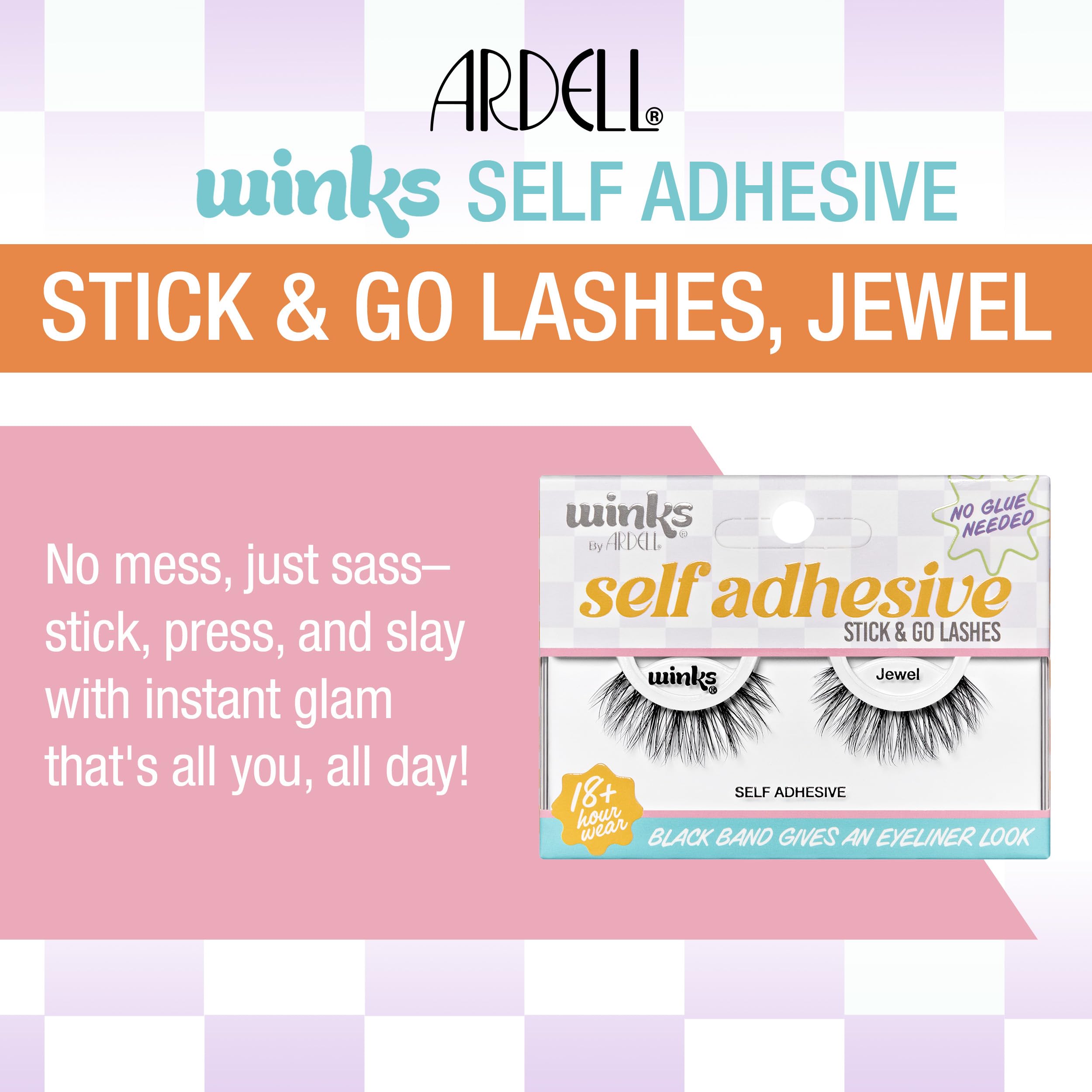 Foto 3 | Pestañas Postizas Ardell Winks, Autoadhesivas, Estilo Joya - Venta Internacional.