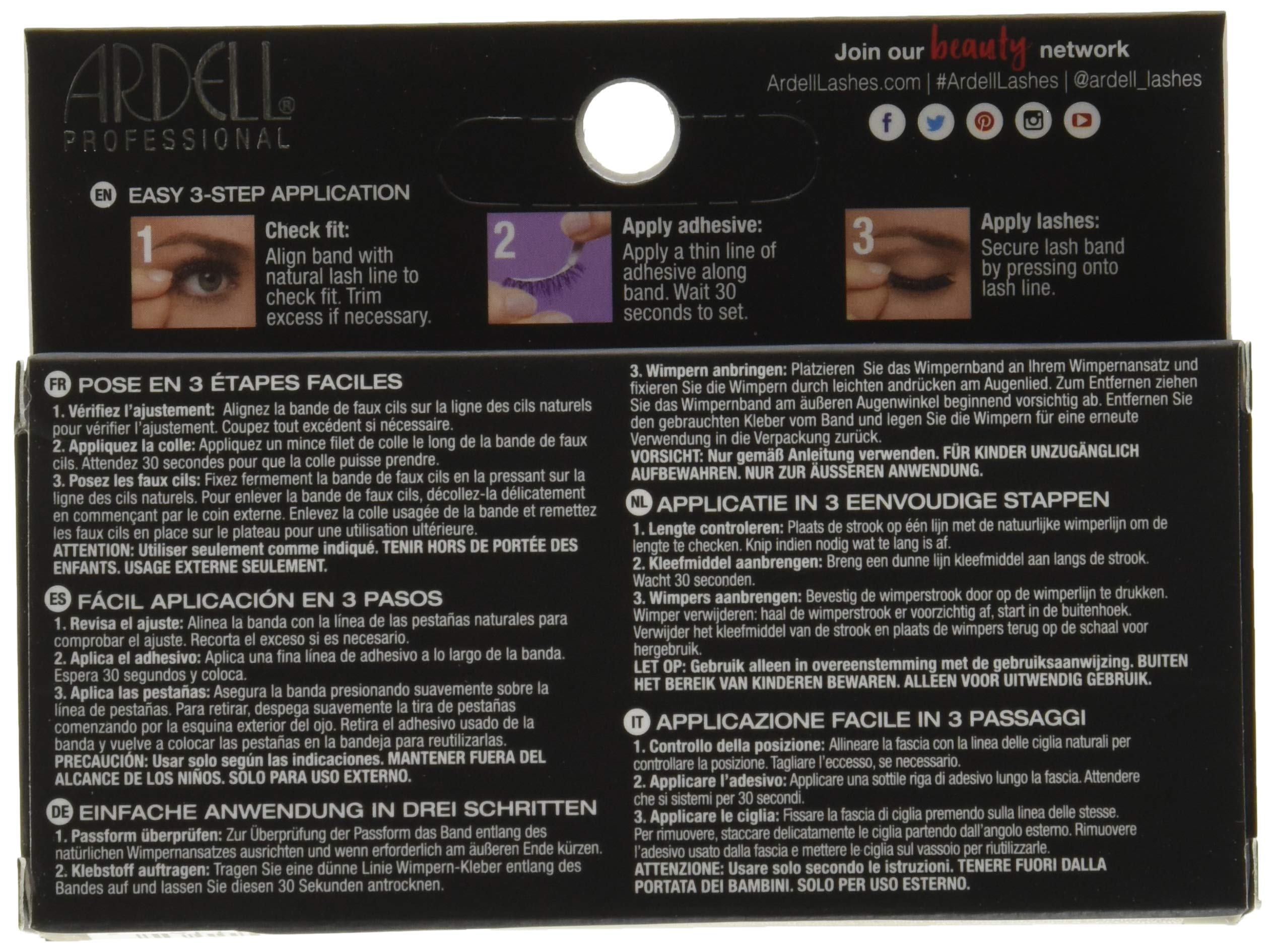 Foto 5 pulgar | Pestañas Postizas Ardell 817 Con Tiras De Visón Sintético, Color Negro - Venta Internacional.