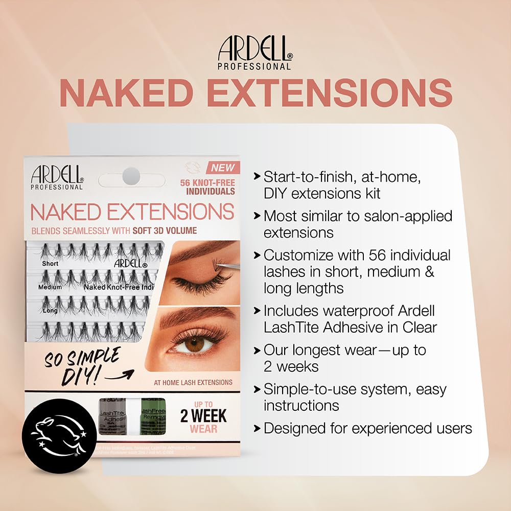 Foto 3 pulgar | Extensiones Ardell Naked De Pestañas Postizas, 56 Nudos, Individuales - Venta Internacional.