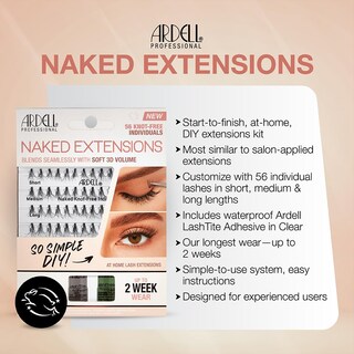 Foto 2 | Extensiones Ardell Naked De Pestañas Postizas, 56 Nudos, Individuales - Venta Internacional.