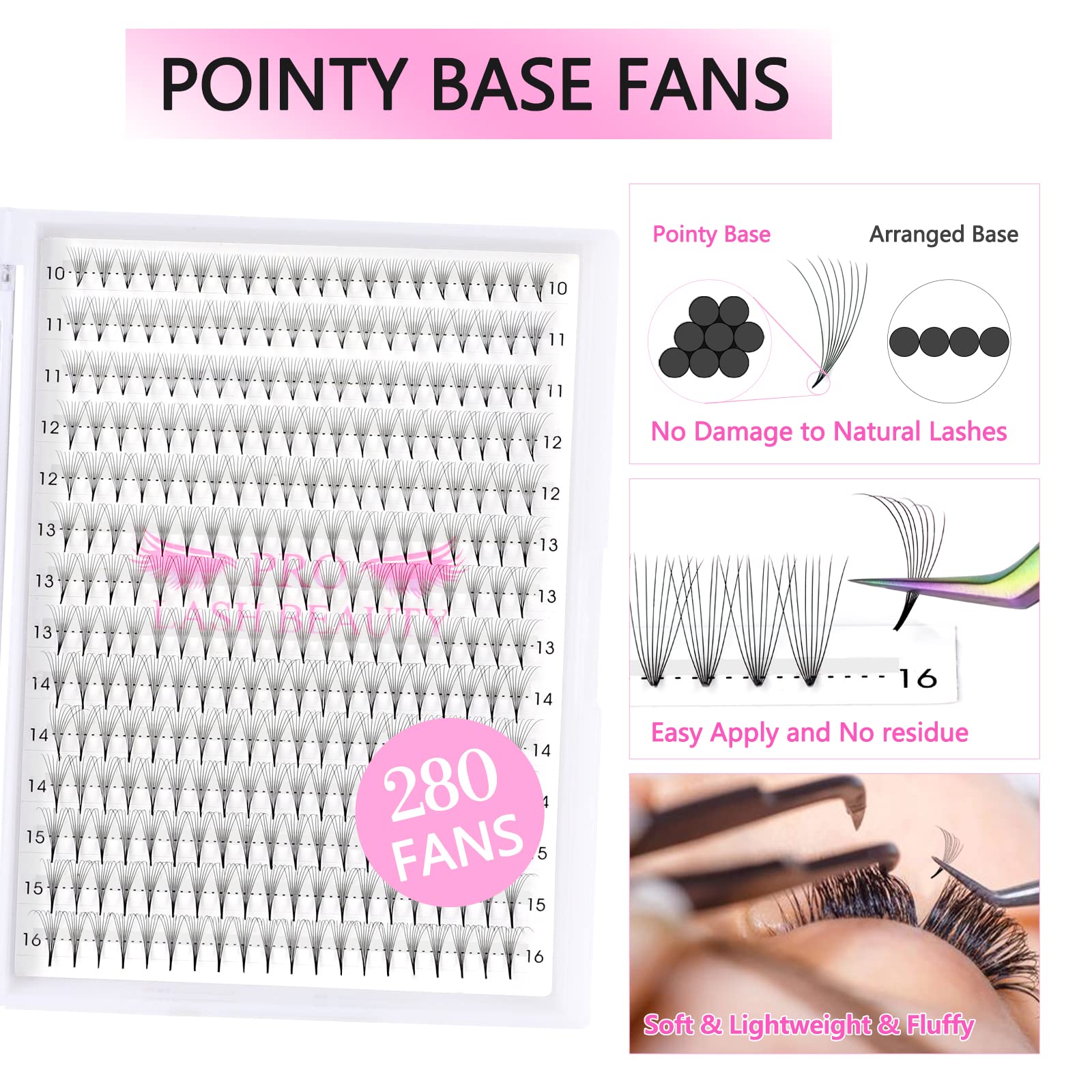 Foto 3 pulgar | Extensiones De Pestañas Premade Fans Pro Lashbeauty 8d-d 0.07 10 Mm - Venta Internacional.