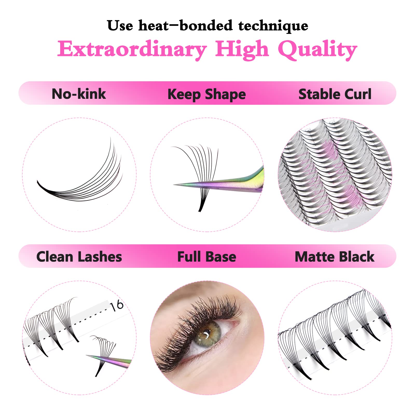 Foto 5 pulgar | Extensiones De Pestañas Premade Fans Pro Lashbeauty 8d-d 0.07 10 Mm - Venta Internacional.
