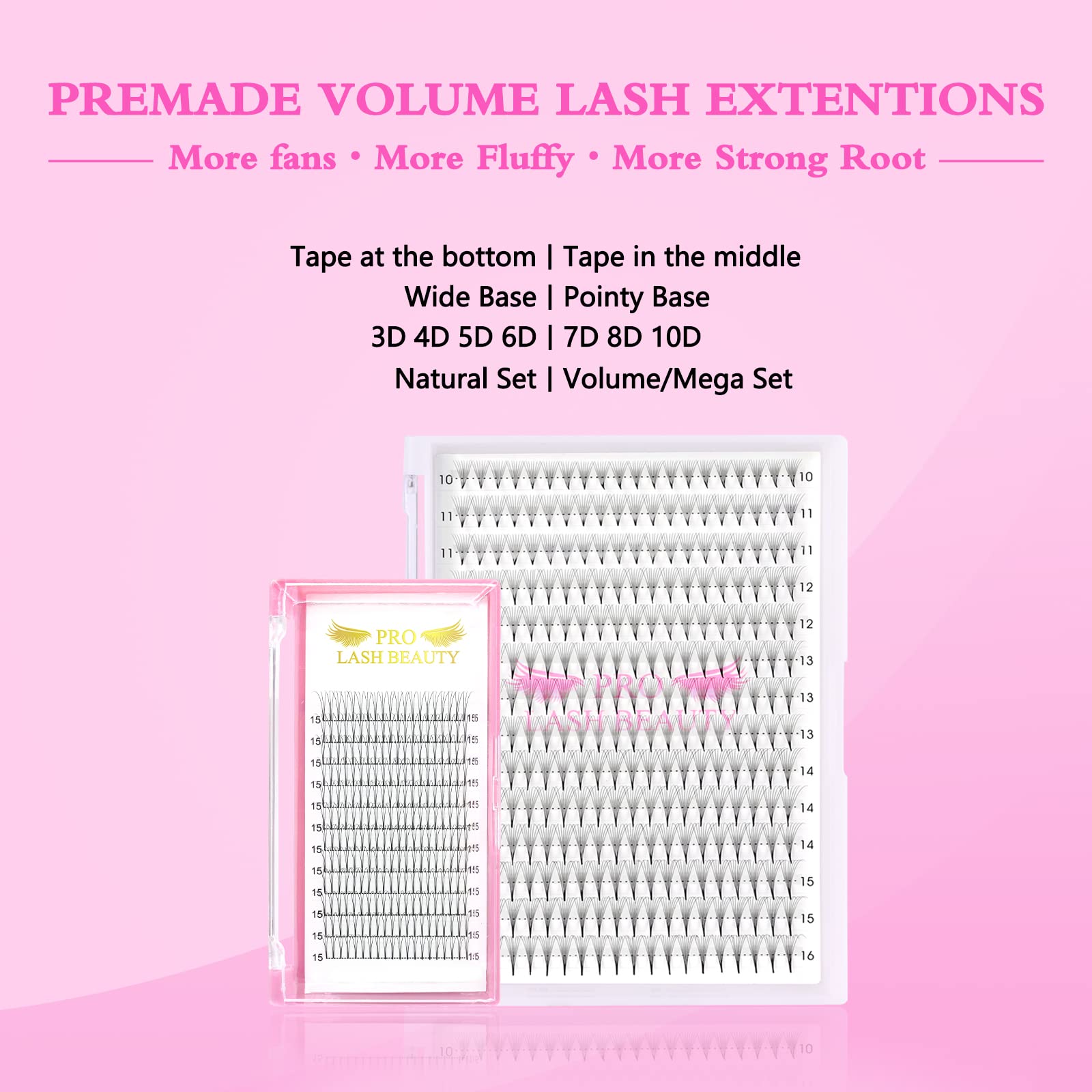 Foto 7 pulgar | Extensiones De Pestañas Premade Fans Pro Lashbeauty 8d-d 0.07 10 Mm - Venta Internacional.