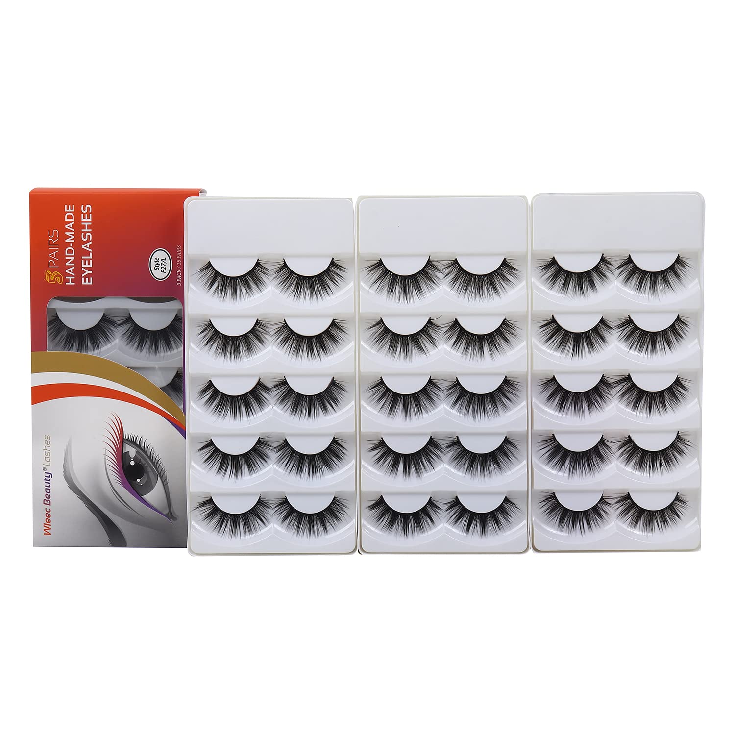 Foto 8 pulgar | Pestañas Postizas Weleec Beauty Dramatic Long F27 l (15 Pares/paquete de 3) - Venta Internacional