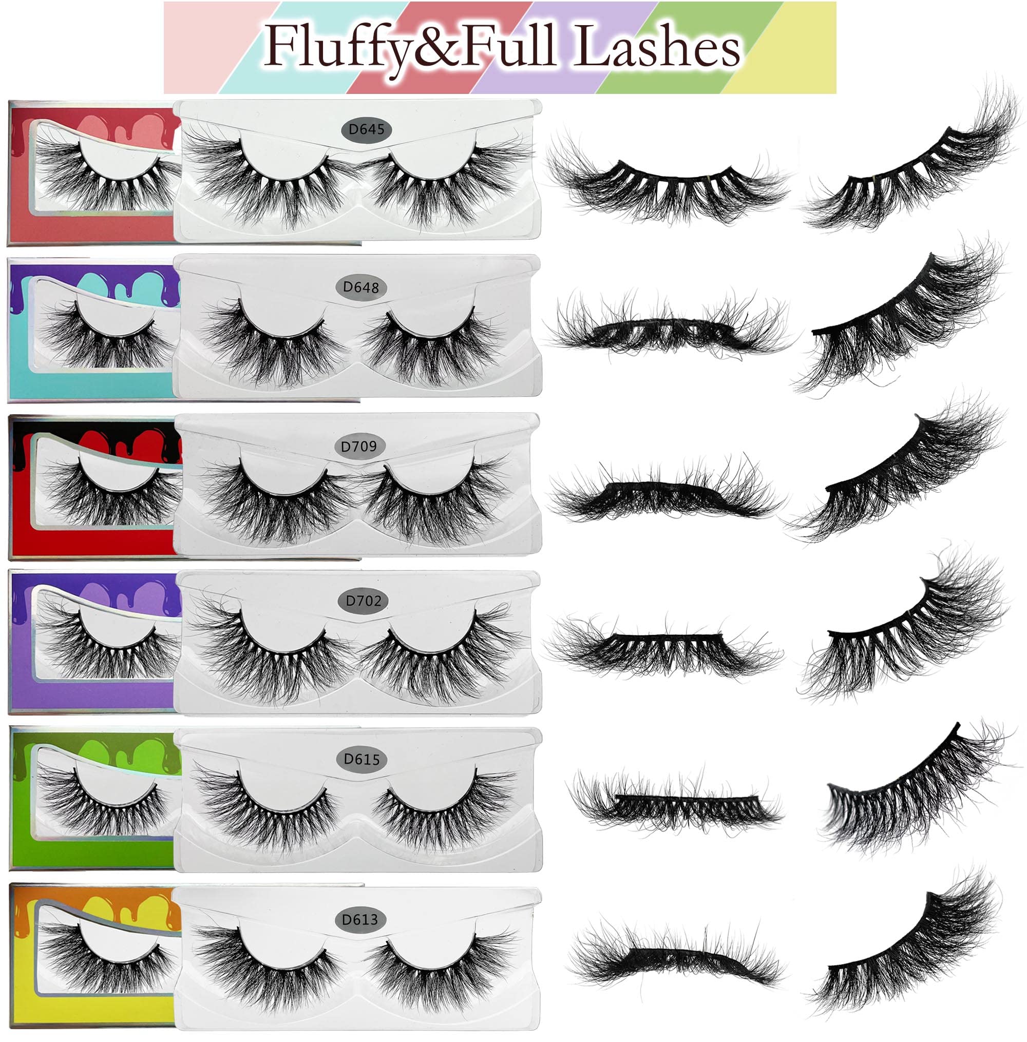 Foto 4 pulgar | Mink Lashes Ninglash 30 Pares De Pestañas De Visón 5d De 15 A 22 Mm, 6 Estilos - Venta Internacional.