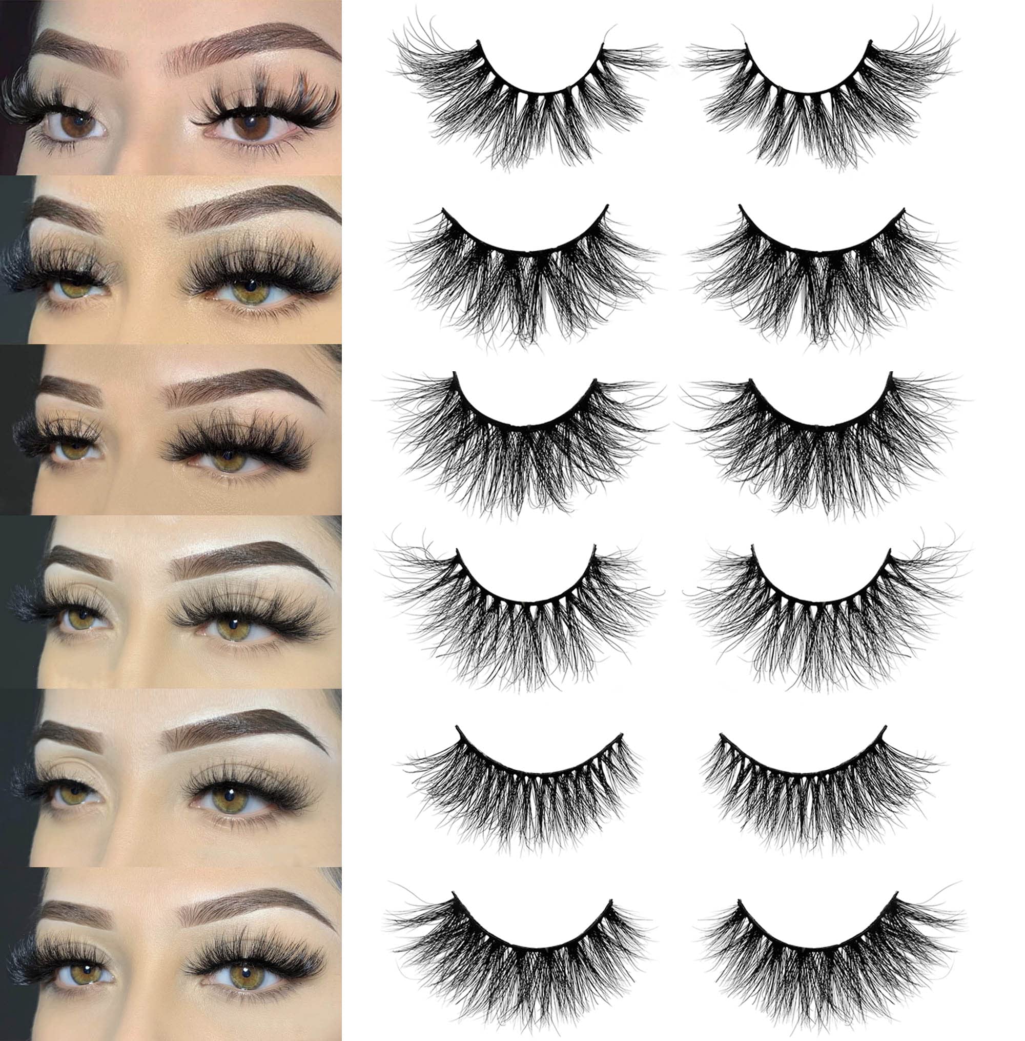 Foto 6 pulgar | Mink Lashes Ninglash 30 Pares De Pestañas De Visón 5d De 15 A 22 Mm, 6 Estilos - Venta Internacional.