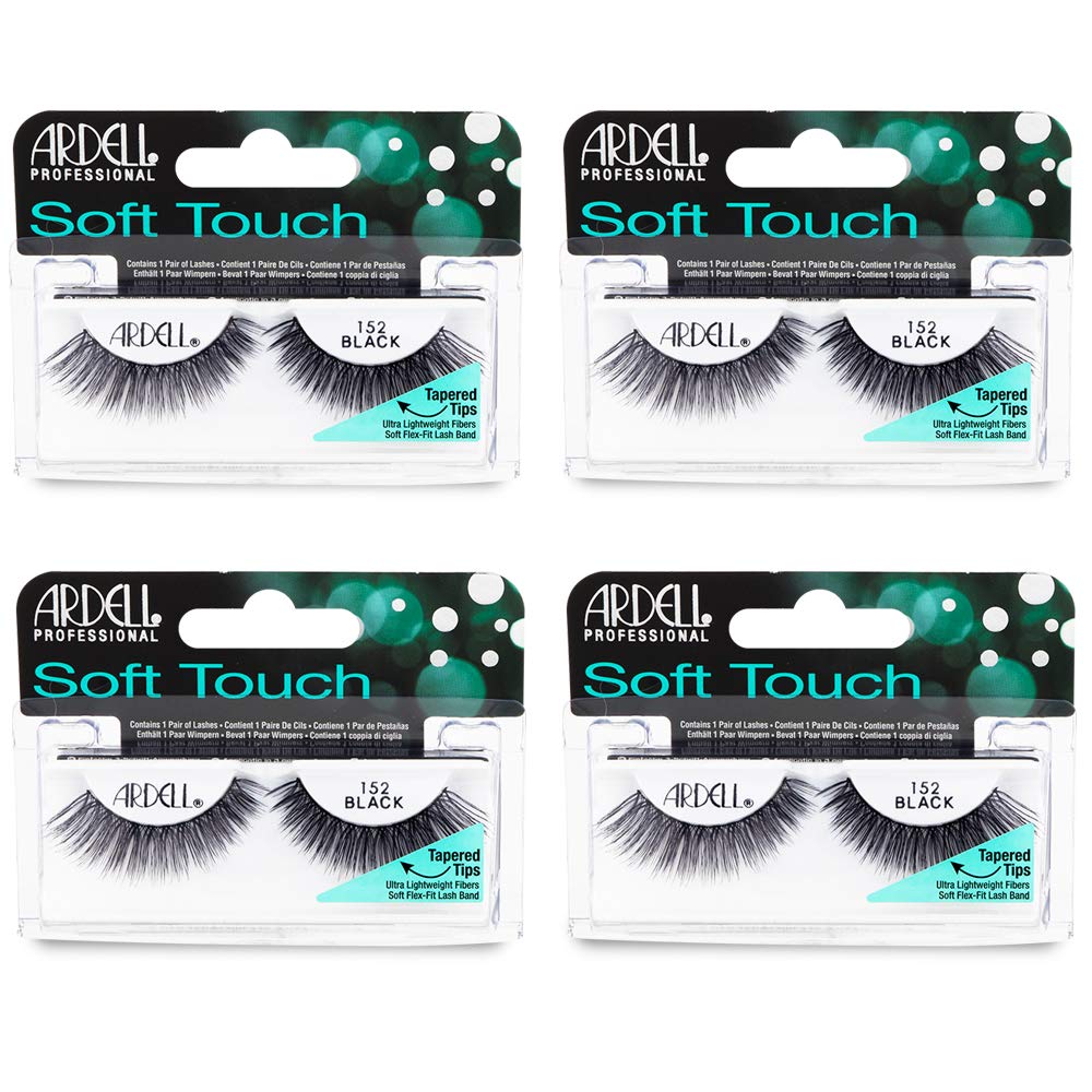 Foto 2 pulgar | Pestañas Postizas Ardell Soft Touch 152 Negras (paquete De 4) - Venta Internacional.