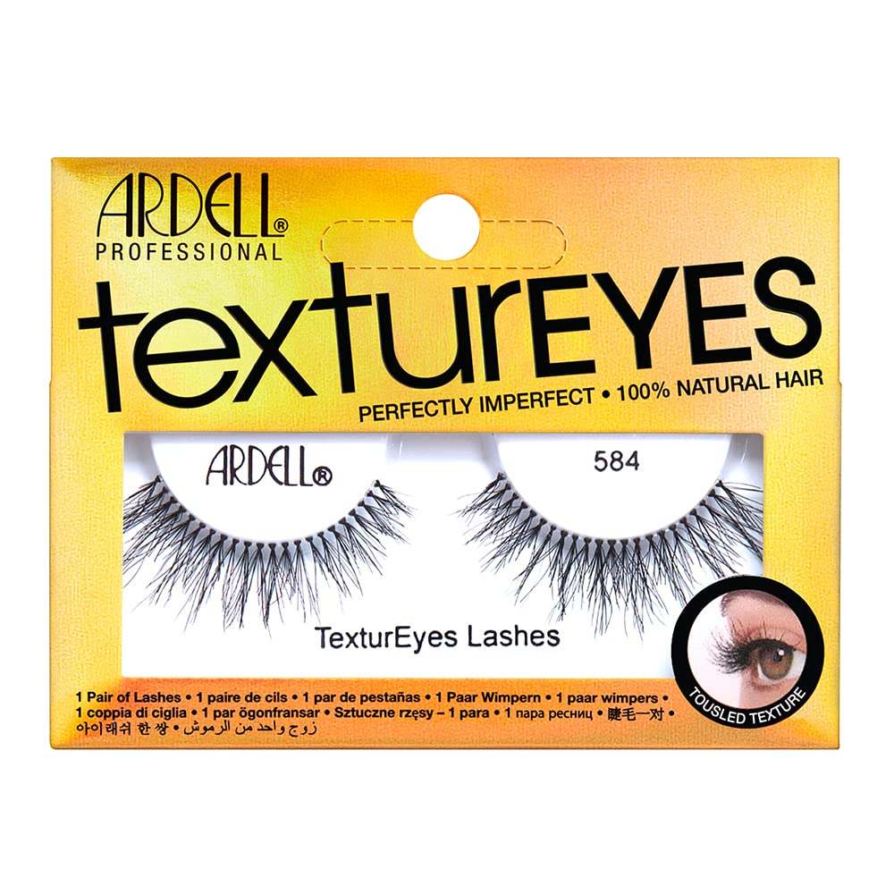 Pestañas Postizas Ardell Textureyes 584, 100% Cabello Humano, 1 Par - Venta Internacional.