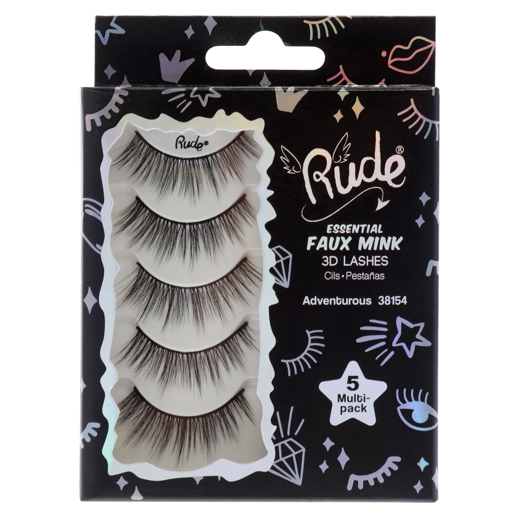 Foto 4 pulgar | Pestañas 3d De Visón Sintético Rude Cosmetics Adventurous, 5 Pares Para Mujer - Venta Internacional.