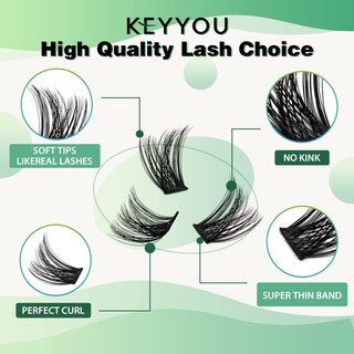 Foto 3 | Extensión De Pestañas Lash Clusters Keyyou Y01 D Curl 8-18mix, 96 Unidades - Venta Internacional.