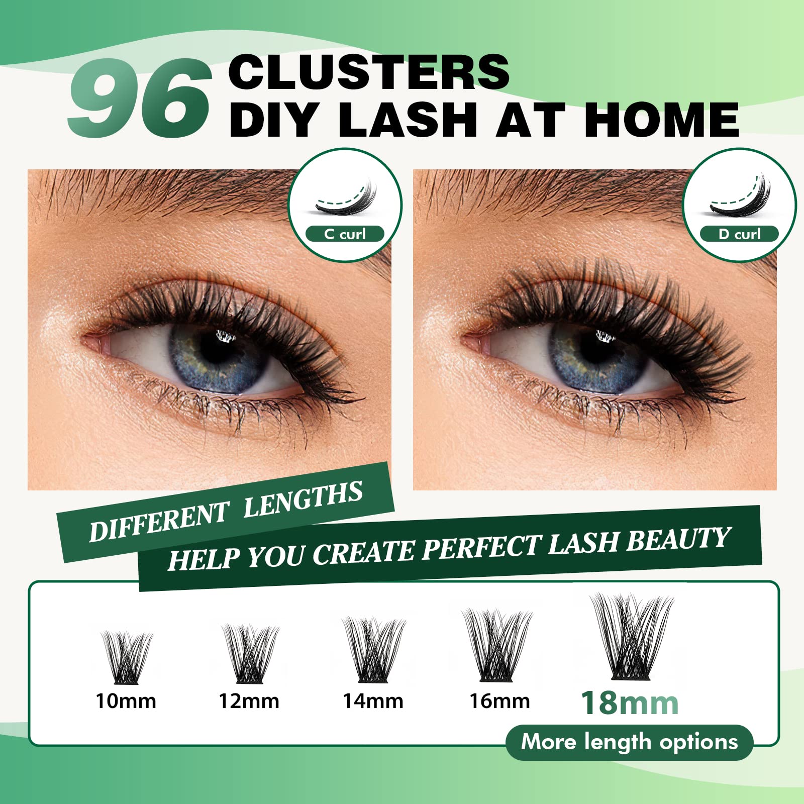 Foto 5 | Extensión De Pestañas Lash Clusters Keyyou Y01 D Curl 8-18mix, 96 Unidades - Venta Internacional.