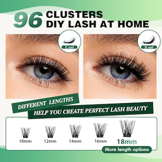 Foto 5 | Extensión De Pestañas Lash Clusters Keyyou Y01 D Curl 8-18mix, 96 Unidades - Venta Internacional.