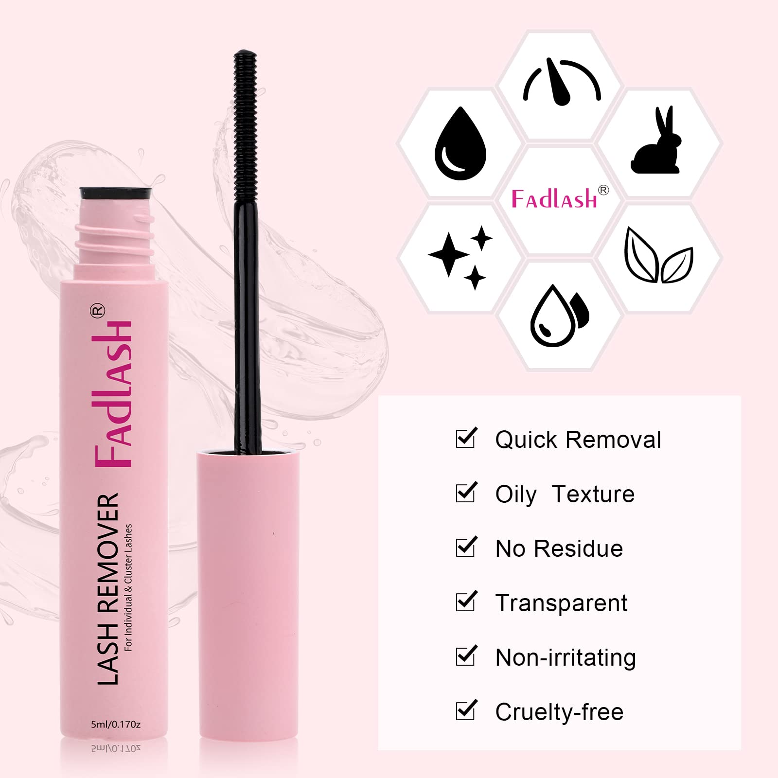 Foto 3 pulgar | Eliminador De Pegamento Para Pestañas Fadlash Cluster Lashes, 5 Ml Con Aceite Calmante - Venta Internacional.