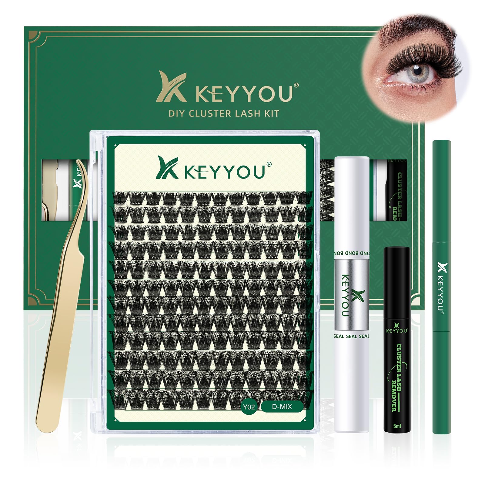 Kit De Extensión De Pestañas Diy Keyyou, 144 Piezas, Kit Lash Clusters Y02 - Venta Internacional.