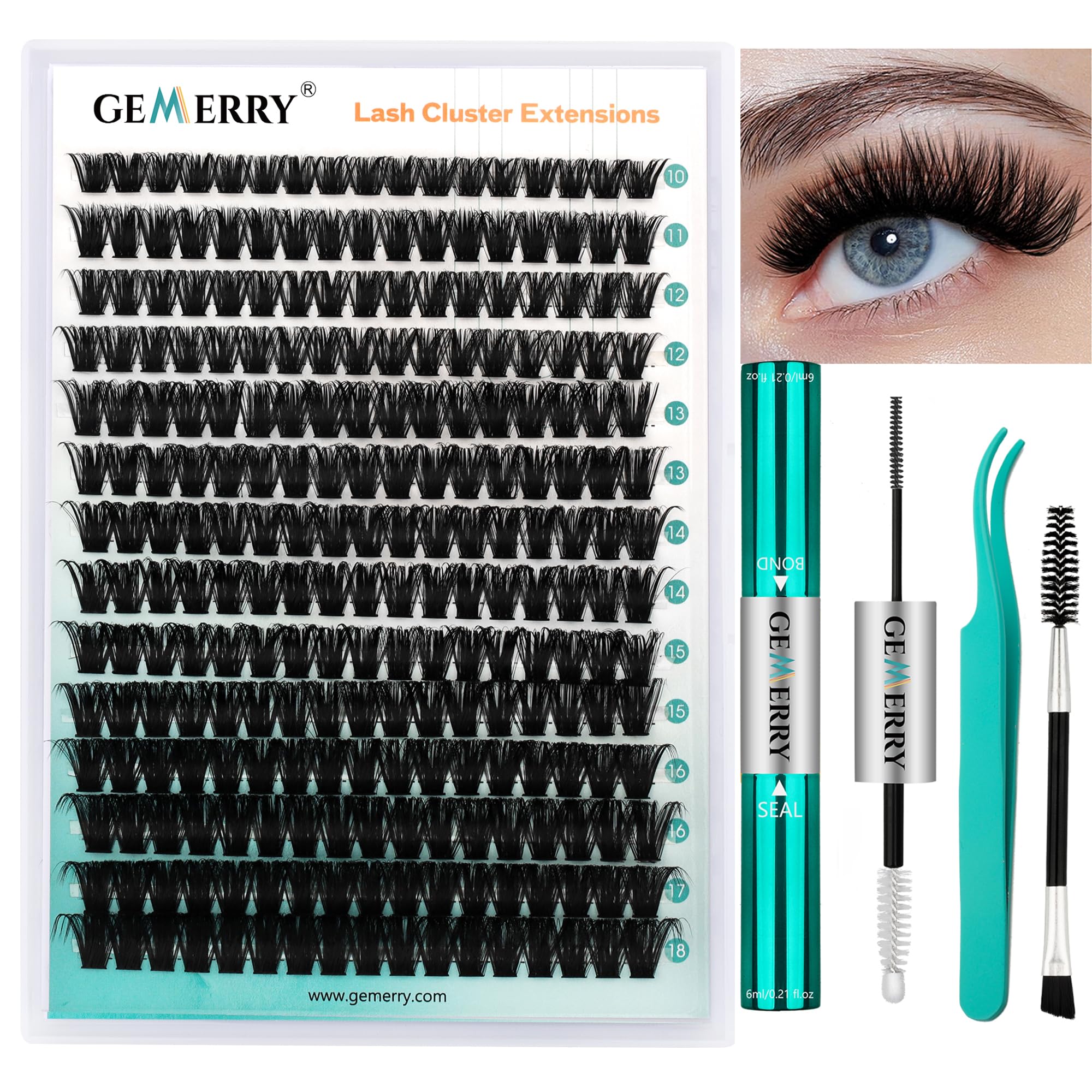 Foto 2 pulgar | Kit De Extensión De Pestañas Gemerry Thick Lash Clusters D Curl 80p - Venta Internacional.