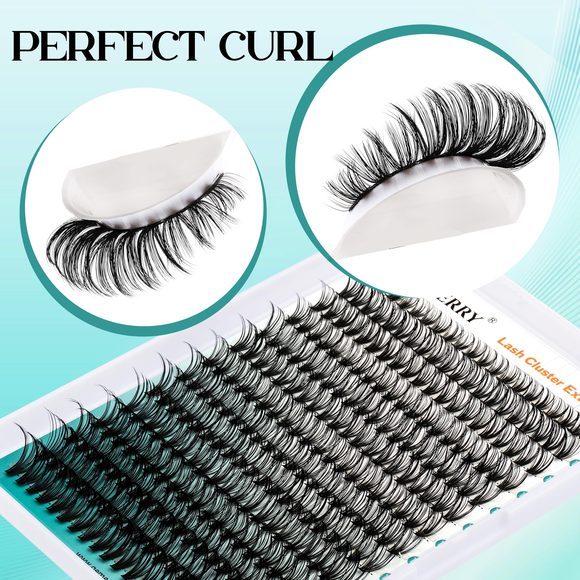 Foto 2 | Kit De Extensión De Pestañas Gemerry Thick Lash Clusters D Curl 80p - Venta Internacional.