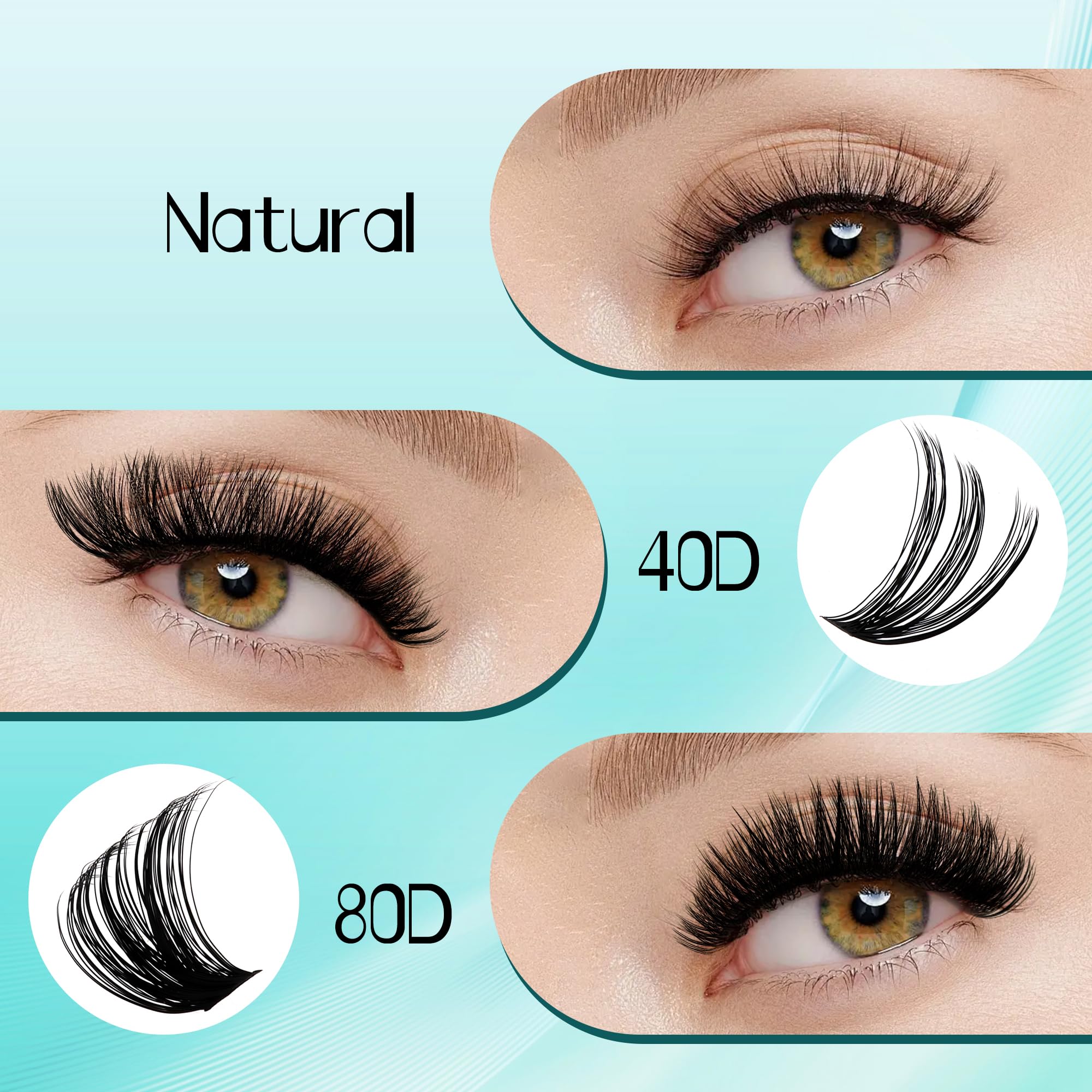 Foto 7 pulgar | Kit De Extensión De Pestañas Gemerry Thick Lash Clusters D Curl 80p - Venta Internacional.