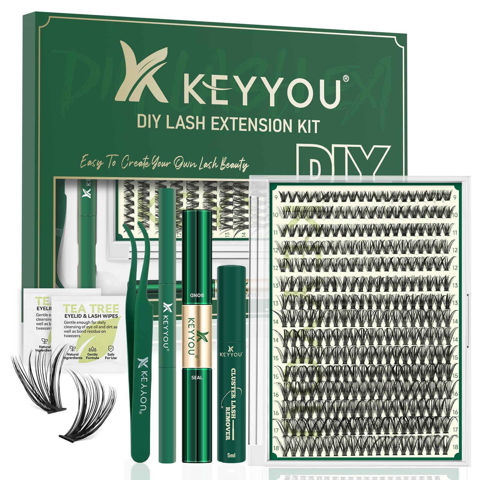 Foto 2 pulgar | Kit De Extensión De Pestañas Diy Keyyou, 300 Unidades, Pestañas Individuales 40d - Venta Internacional.