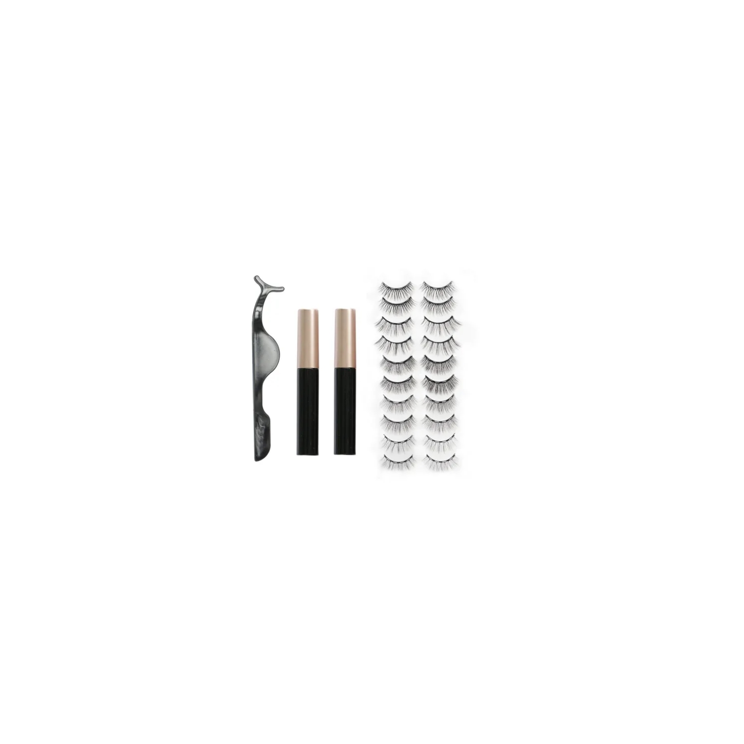 Kit De 10 Pestañas Magnéticas Reutilizables, Pinzas Y Delineador De Ojos - Venta Internacional.