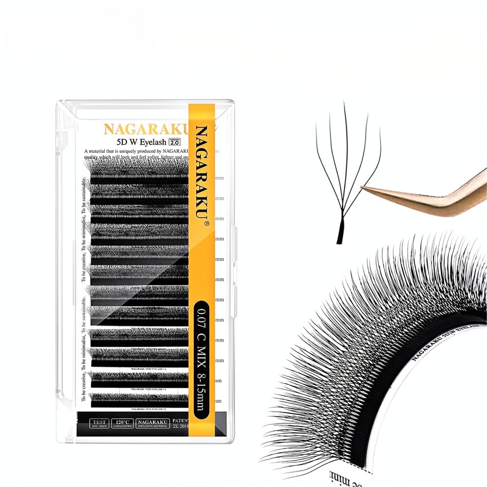 Extensión De Pestañas Nagaraku 5d En Forma De W, Versión 2.0, 0,07 Mm De Profundidad 8 Mm - Venta Internacional.