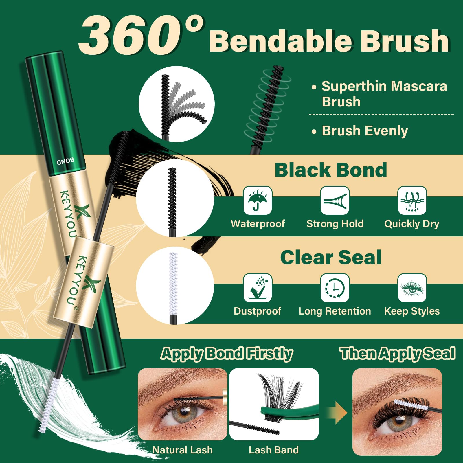 Foto 4 | Kit De Extensión De Pestañas Keyyou, 280 Unidades, Soft Clusters 100d Curl - Venta Internacional.