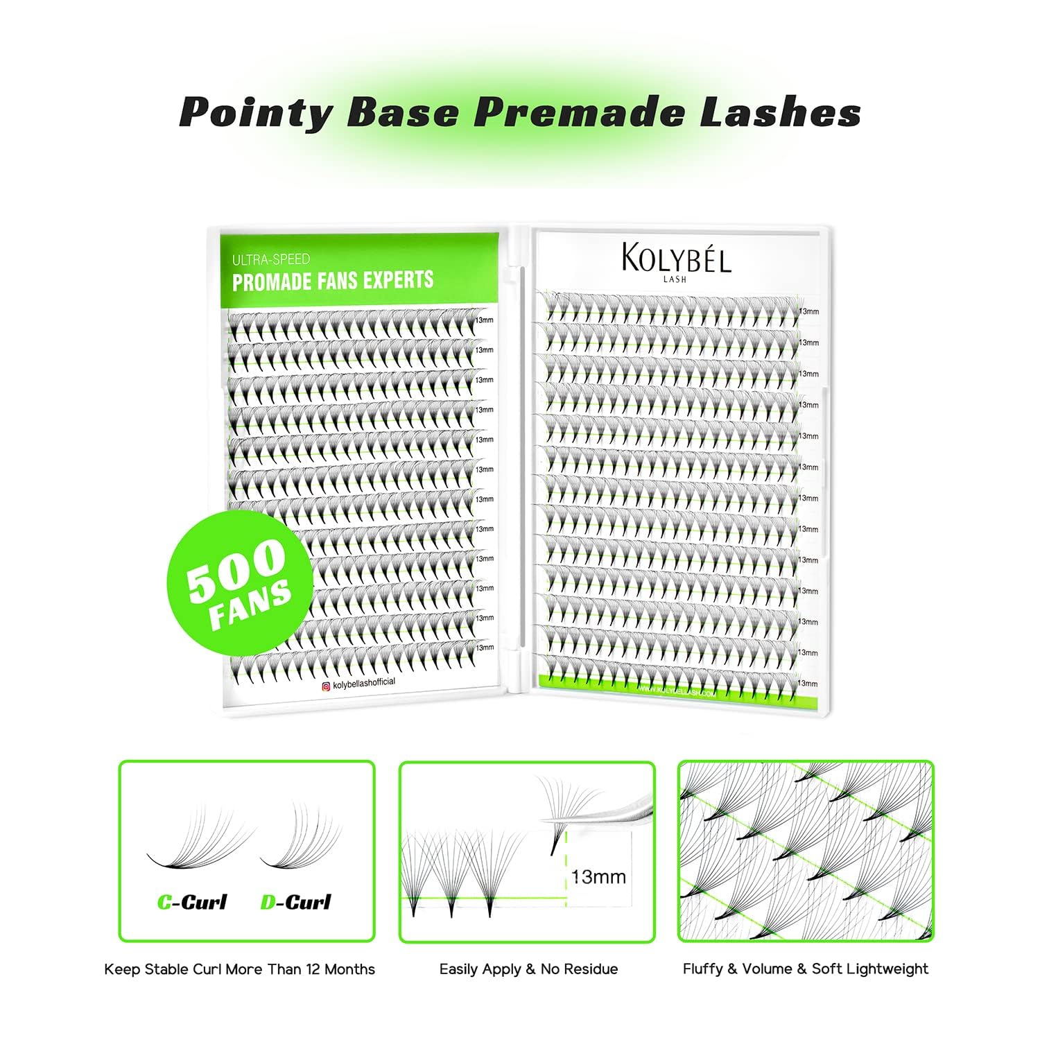 Foto 4 pulgar | Extensiones De Pestañas Kolybel 14d, 0,03 Mm De Grosor, Rizo En C, 10 Mm - Venta Internacional.