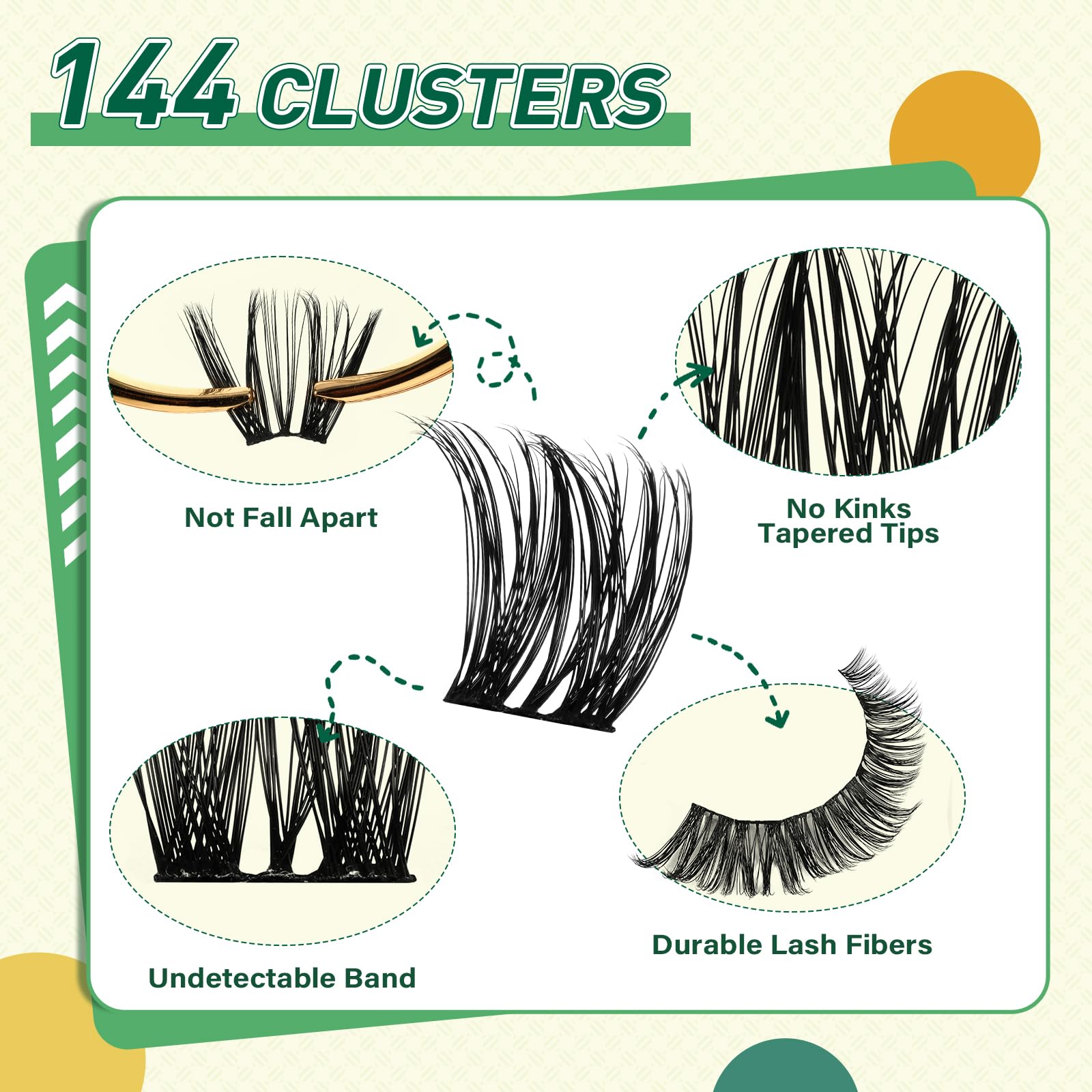 Foto 4 pulgar | Kit De Extensión De Pestañas Keyyou, 144 Unidades, Racimos Con Herramientas, Kit Y40 - Venta Internacional.