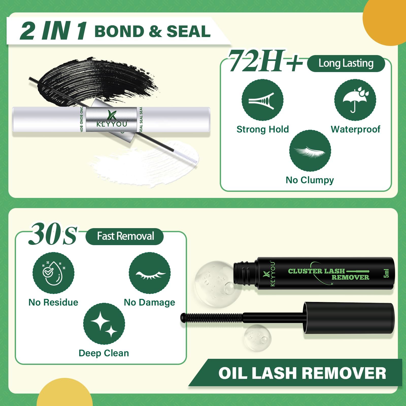 Foto 4 | Kit De Extensión De Pestañas Keyyou, 144 Unidades, Racimos Con Herramientas, Kit Y40 - Venta Internacional.