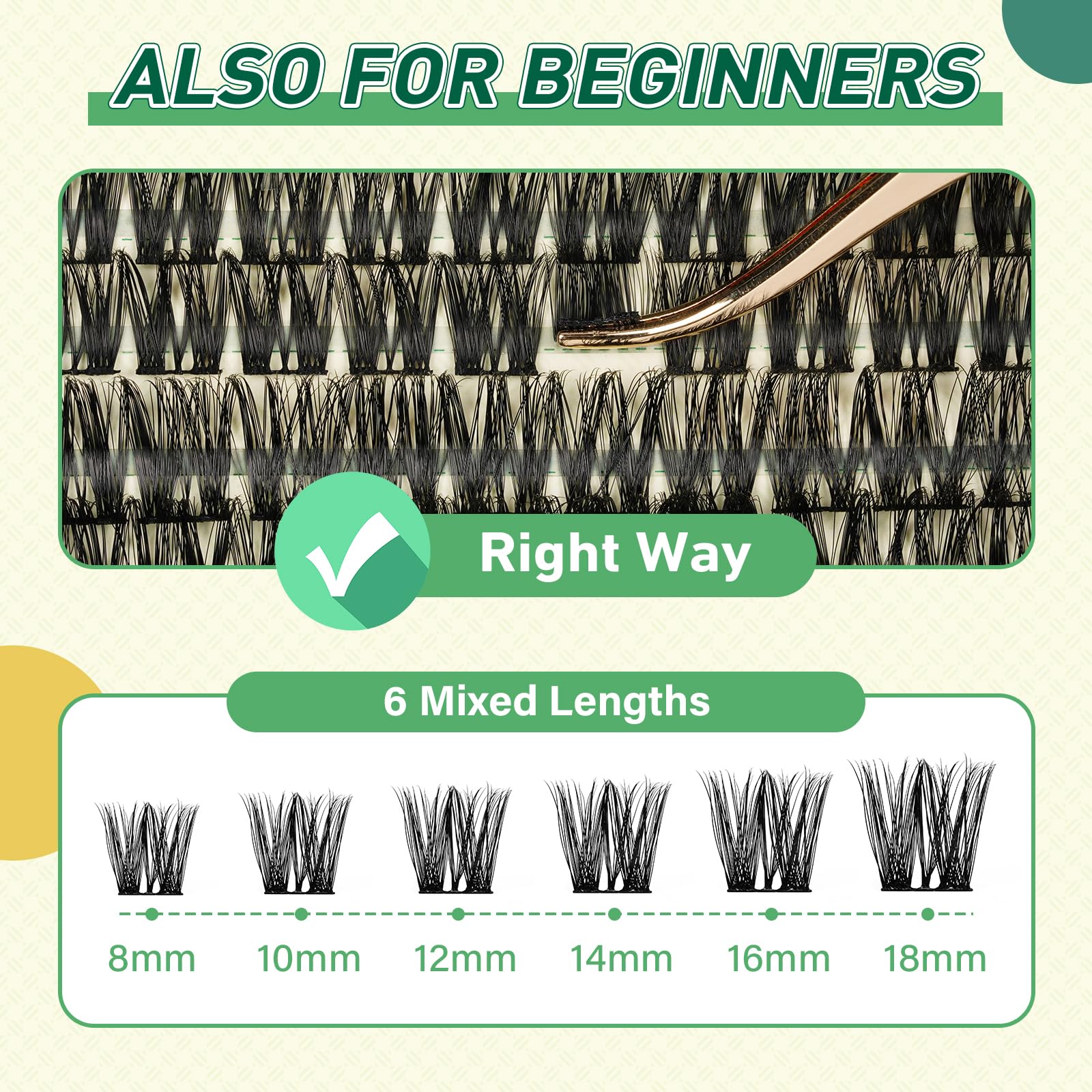 Foto 7 pulgar | Kit De Extensión De Pestañas Keyyou, 144 Unidades, Racimos Con Herramientas, Kit Y40 - Venta Internacional.