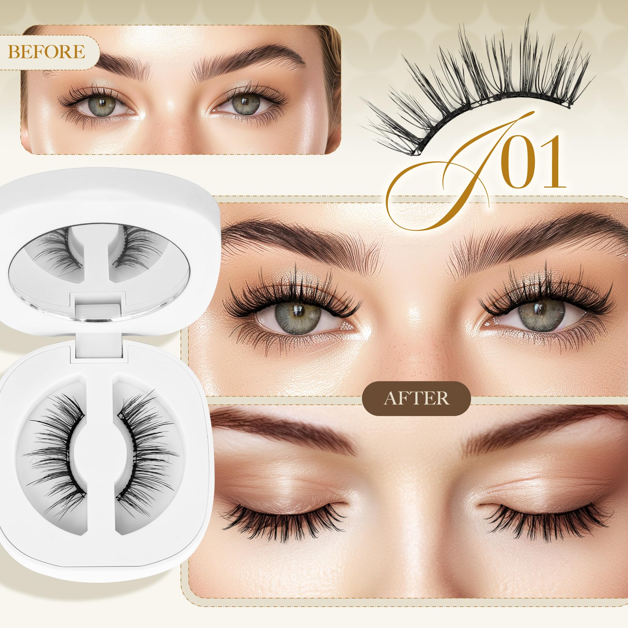 Foto 4 pulgar | Pestañas Magnéticas Lashview Natural Look Con Aplicador, 2 Pares - Venta Internacional.