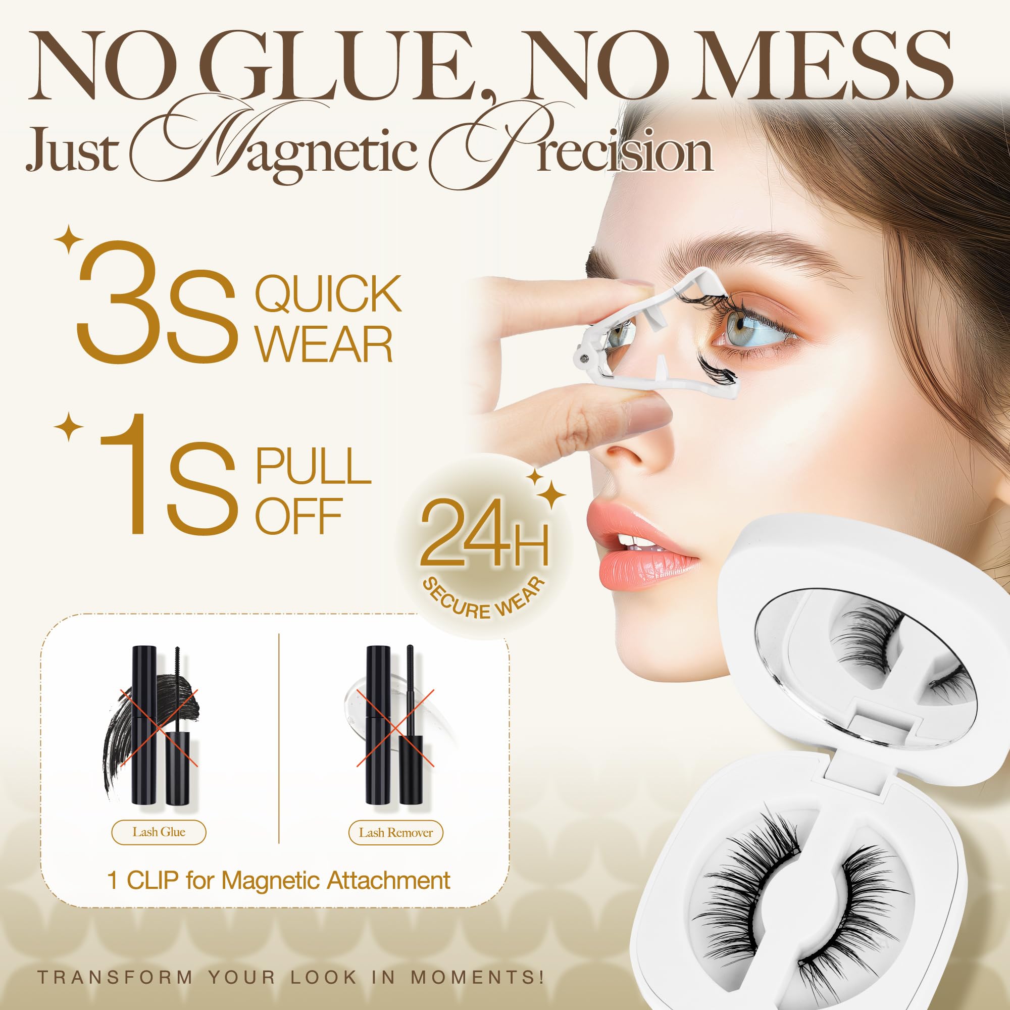 Foto 6 pulgar | Pestañas Magnéticas Lashview Natural Look Con Aplicador, 2 Pares - Venta Internacional.