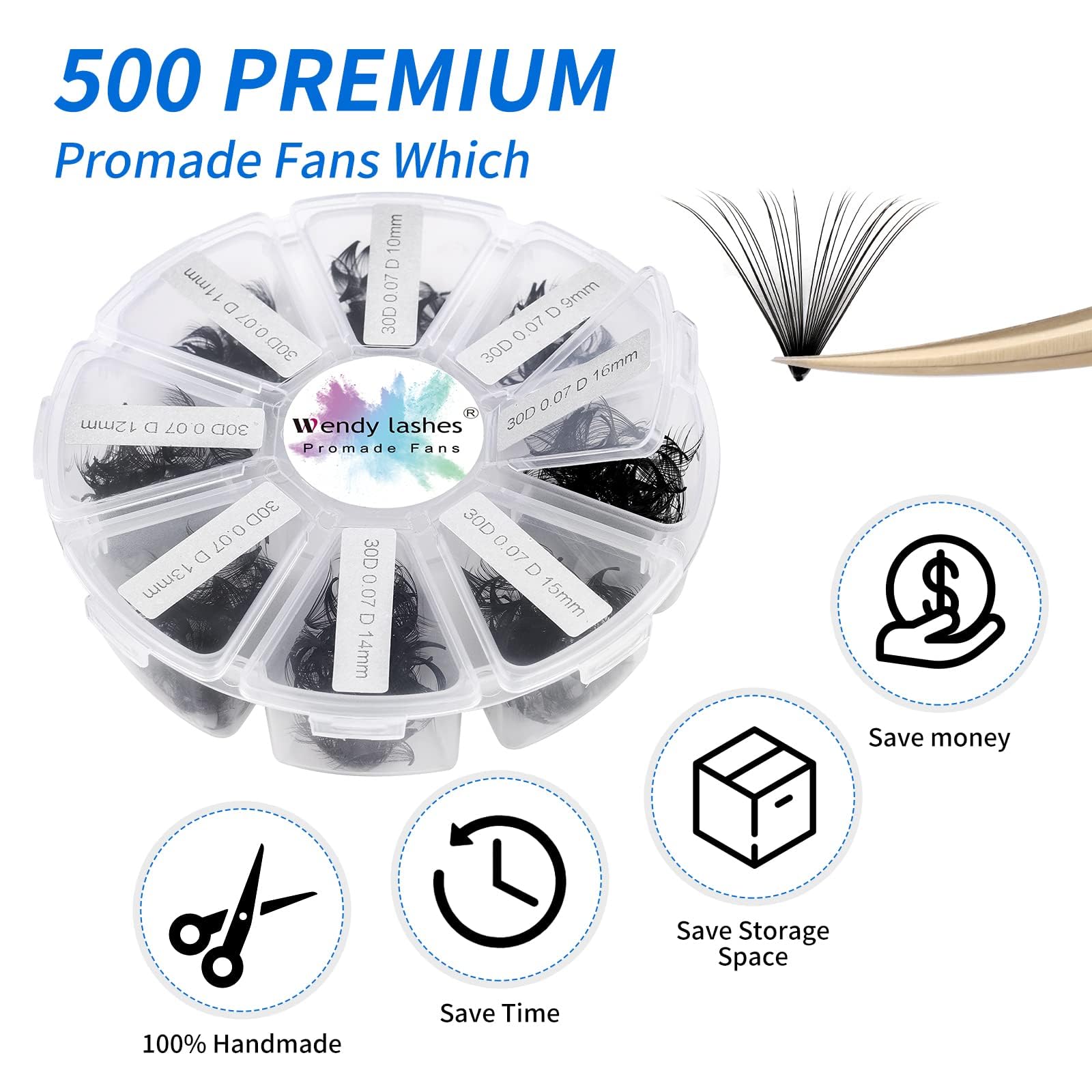 Foto 4 pulgar | Ventilador De Volumen Prefabricado Para Extensiones De Pestañas Wendy 500 Fans - Venta Internacional.
