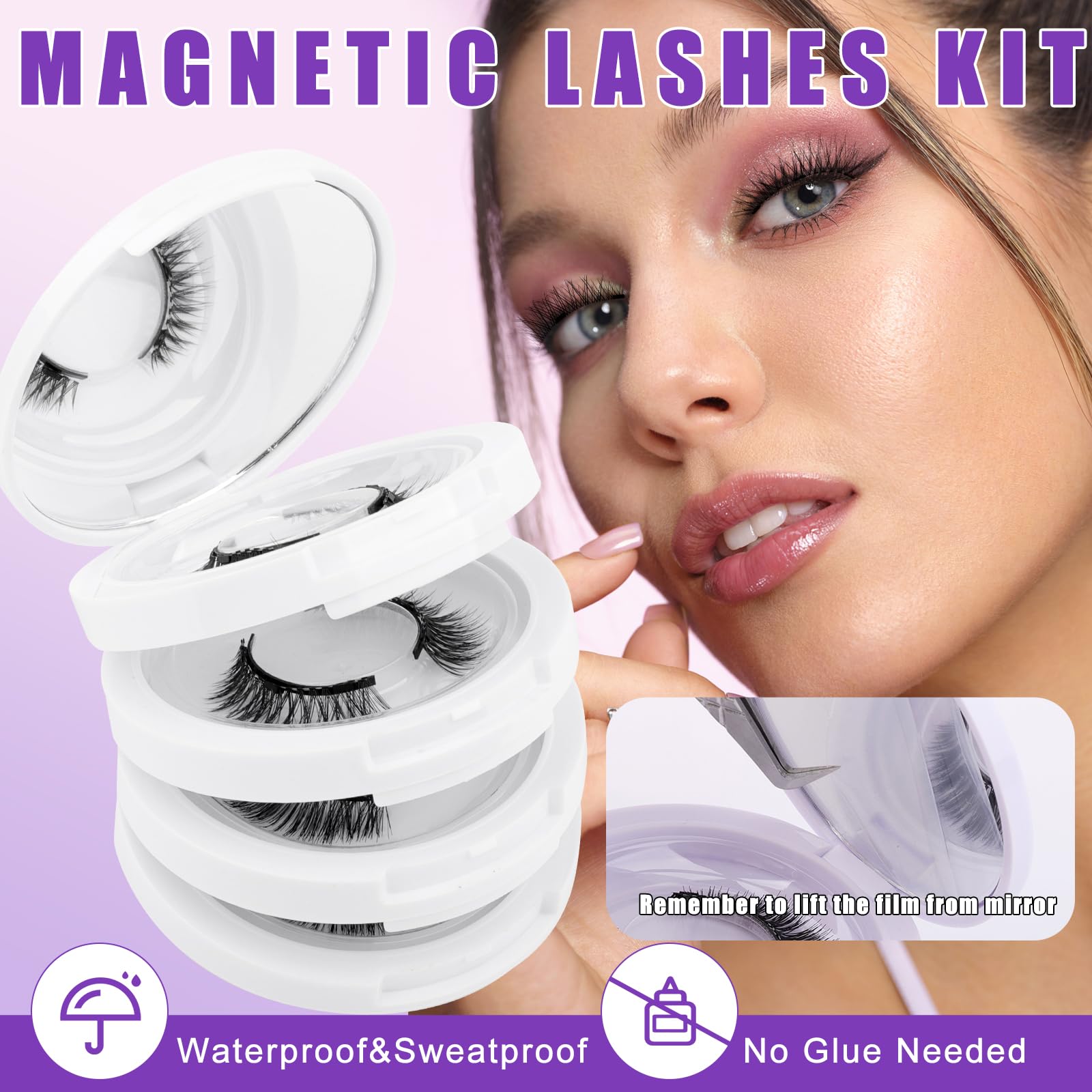 Foto 4 pulgar | Pestañas Magnéticas Wendy Lashes Cx0125 K8+604 Natural Look - Venta Internacional.