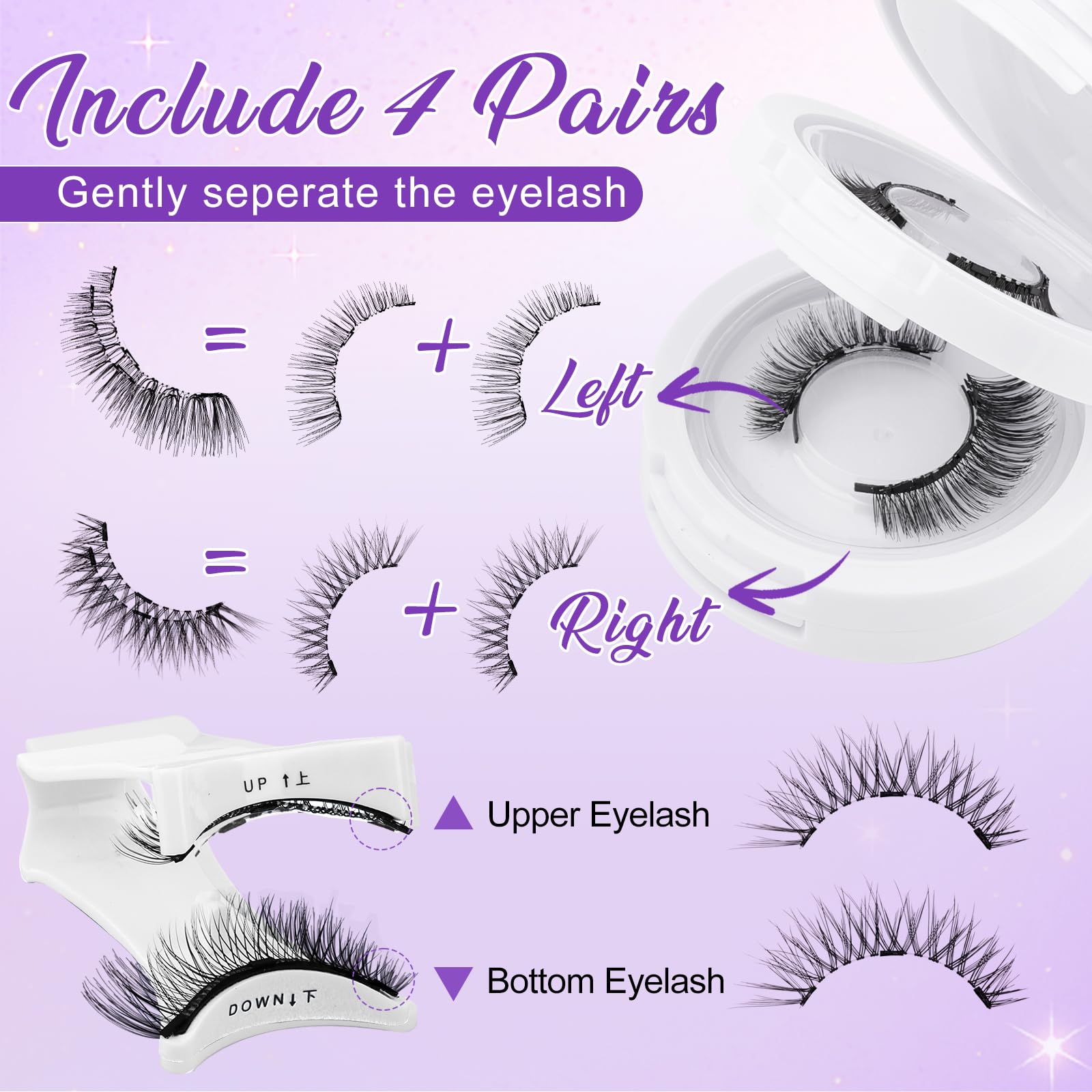 Foto 5 pulgar | Pestañas Magnéticas Wendy Lashes Cx0125 K8+604 Natural Look - Venta Internacional.