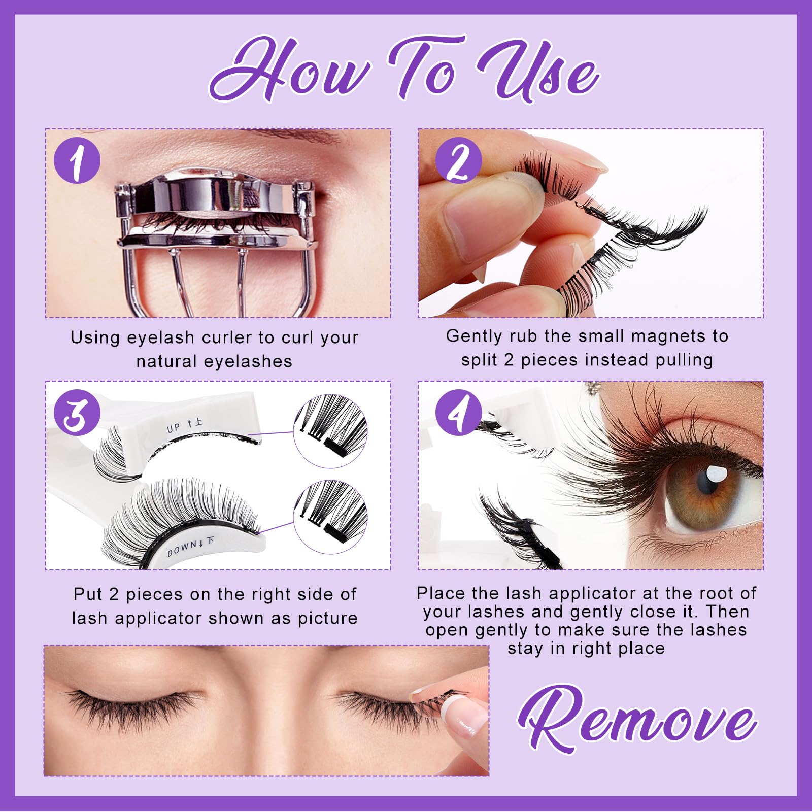 Foto 7 | Pestañas Magnéticas Wendy Lashes Cx0125 K8+604 Natural Look - Venta Internacional.