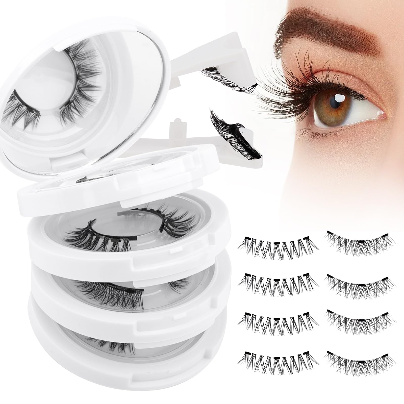 Foto 2 pulgar | Pestañas Magnéticas Wendy Lashes Cx0125 Y1+y3 De Aspecto Natural, 4 Pares - Venta Internacional.