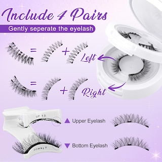 Foto 3 | Pestañas Magnéticas Wendy Lashes Cx0125 Y1+y3 De Aspecto Natural, 4 Pares - Venta Internacional.
