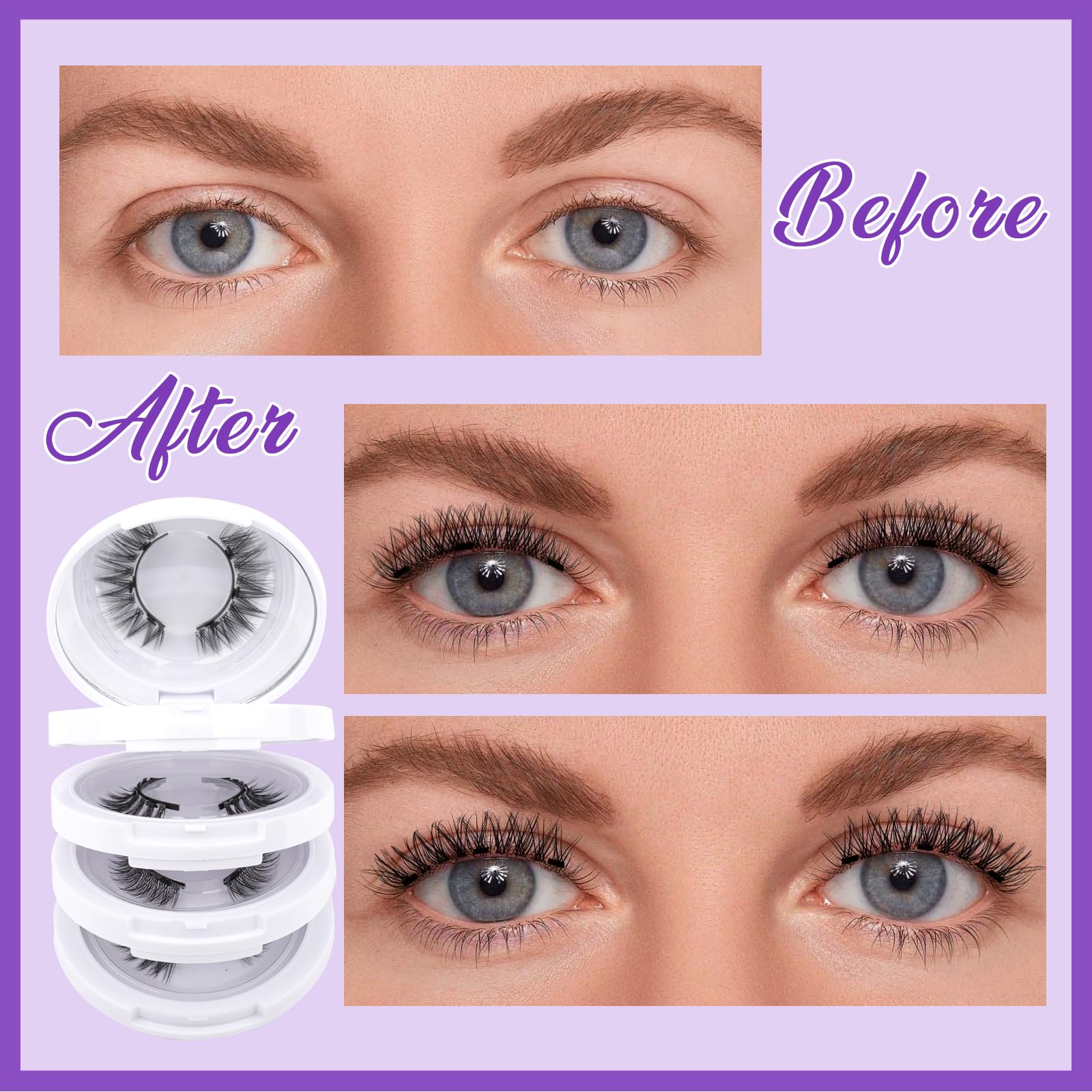 Foto 5 pulgar | Pestañas Magnéticas Wendy Lashes Cx0125 Y1+y3 De Aspecto Natural, 4 Pares - Venta Internacional.