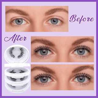 Foto 4 | Pestañas Magnéticas Wendy Lashes Cx0125 Y1+y3 De Aspecto Natural, 4 Pares - Venta Internacional.