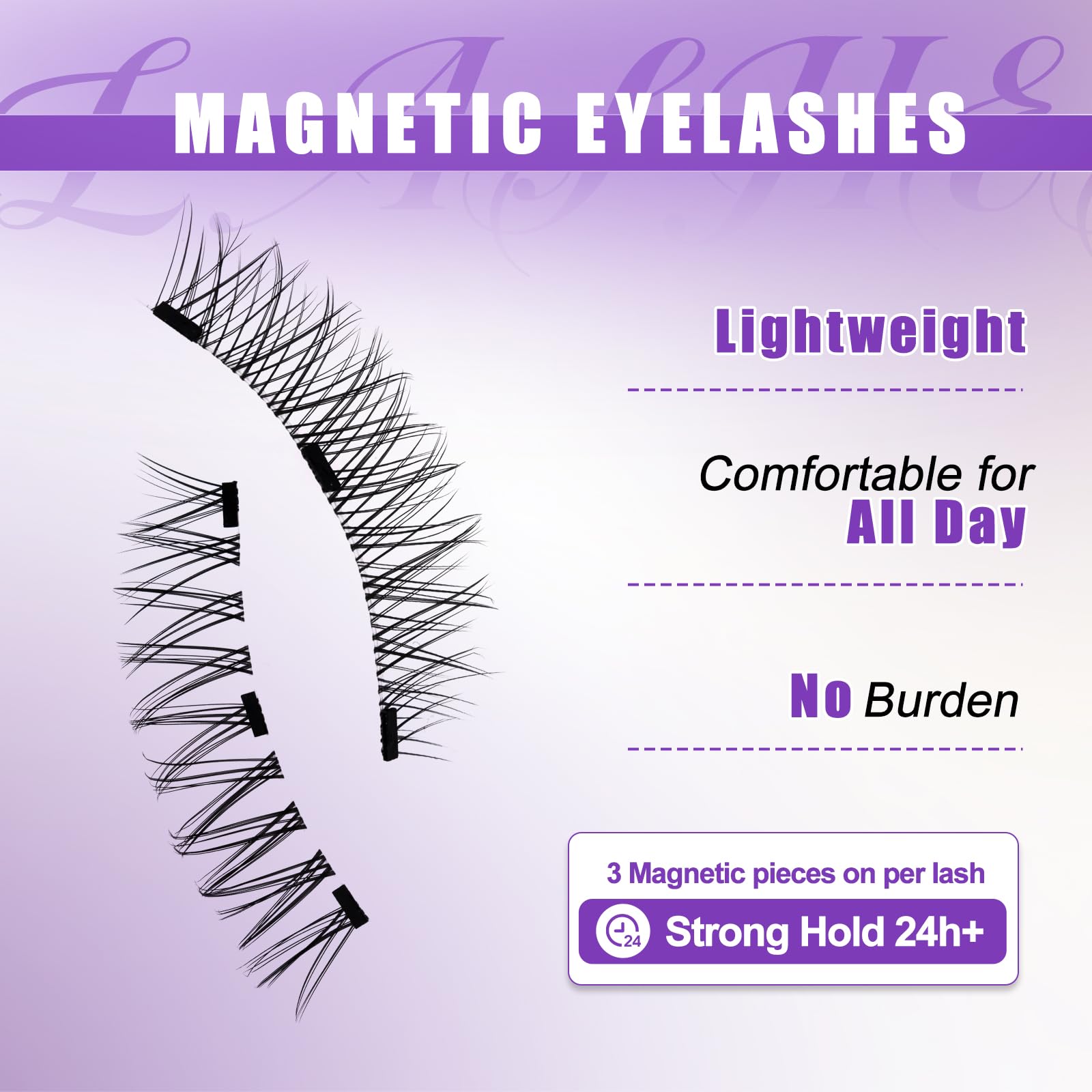 Foto 6 pulgar | Pestañas Magnéticas Wendy Lashes Cx0125 Y1+y3 De Aspecto Natural, 4 Pares - Venta Internacional.